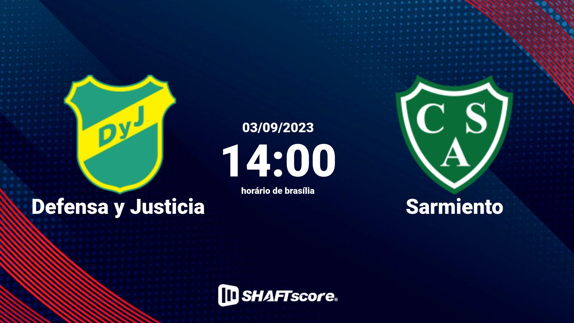 Estatísticas do jogo Defensa y Justicia vs Sarmiento 03.09 14:00