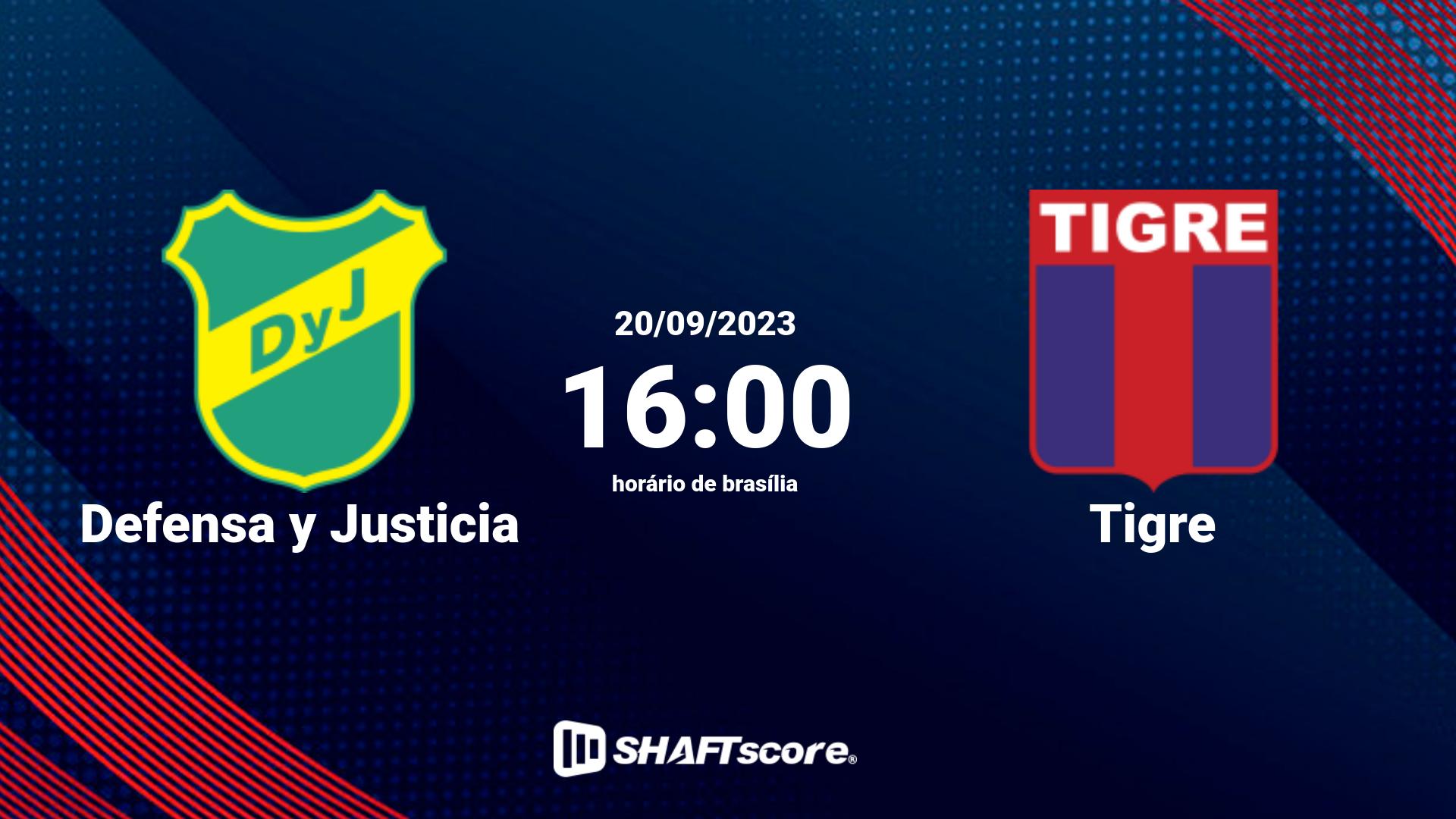 Estatísticas do jogo Defensa y Justicia vs Tigre 20.09 16:00