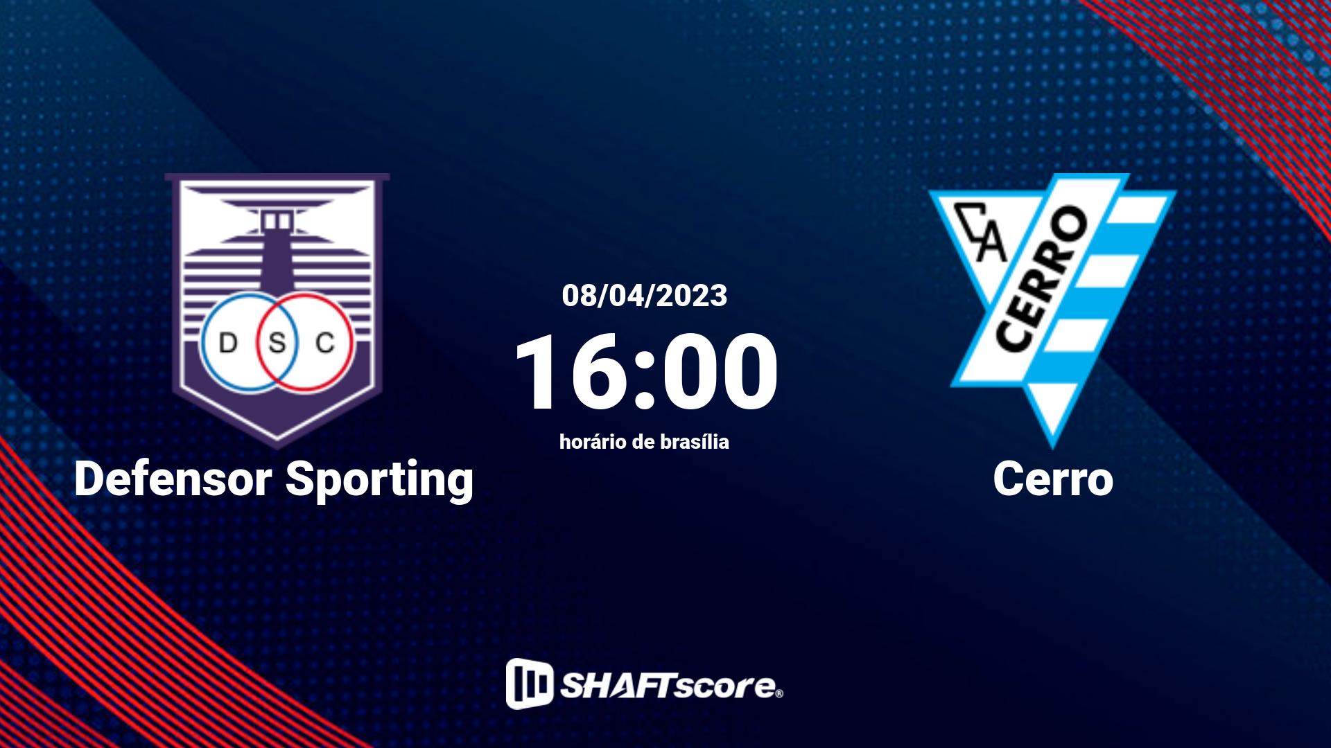 Estatísticas do jogo Defensor Sporting vs Cerro 08.04 16:00