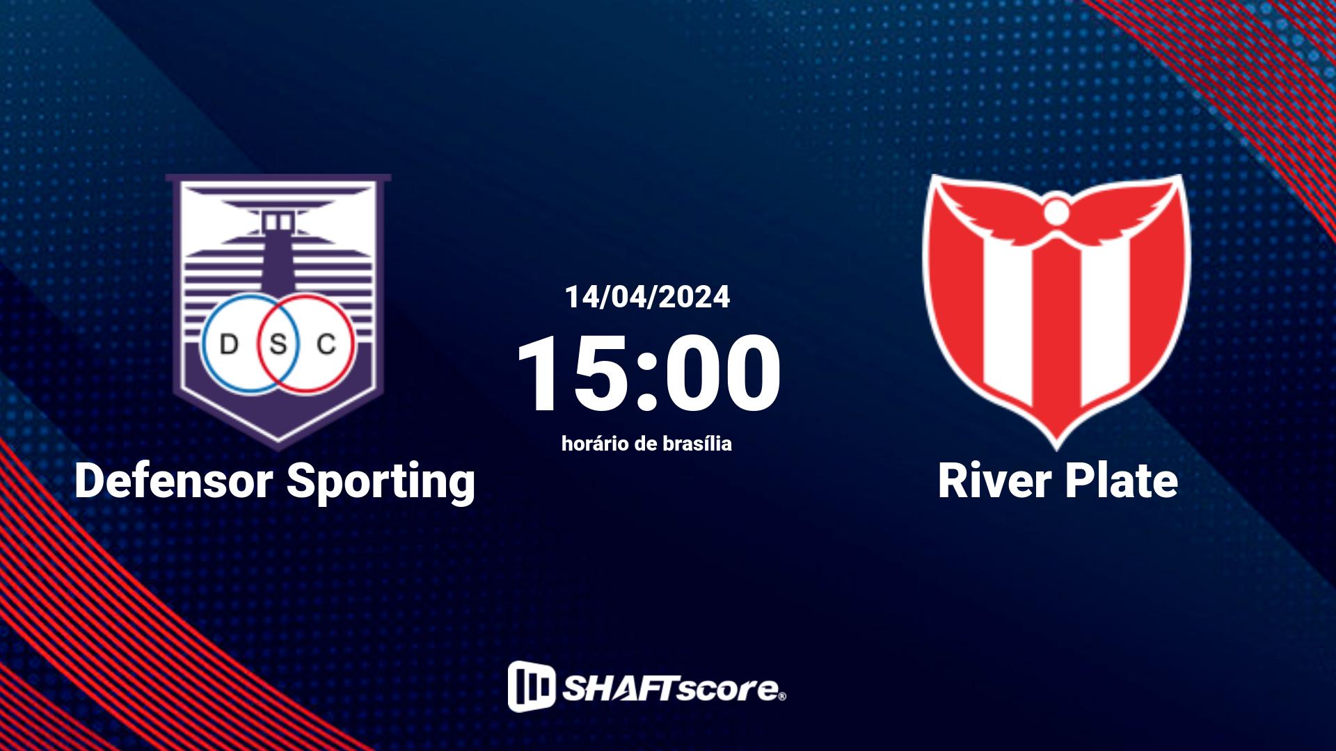 Estatísticas do jogo Defensor Sporting vs River Plate 14.04 15:00