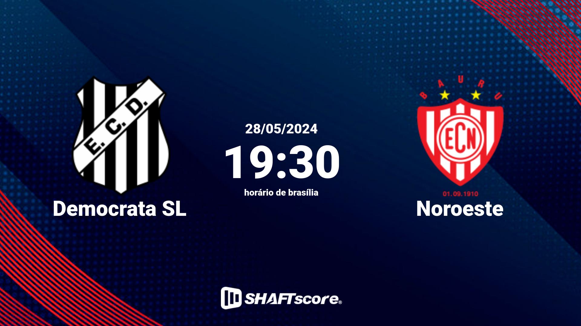 Estatísticas do jogo Democrata SL vs Noroeste 28.05 19:30