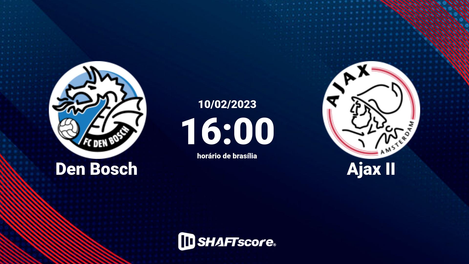 Estatísticas do jogo Den Bosch vs Ajax II 10.02 16:00