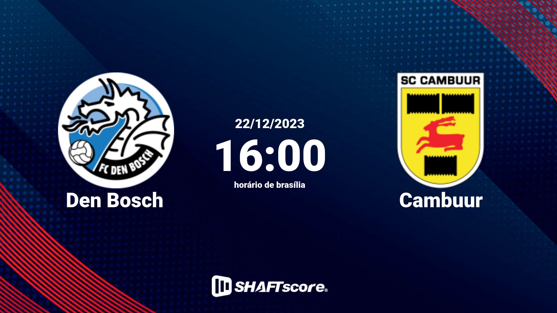 Estatísticas do jogo Den Bosch vs Cambuur 22.12 16:00