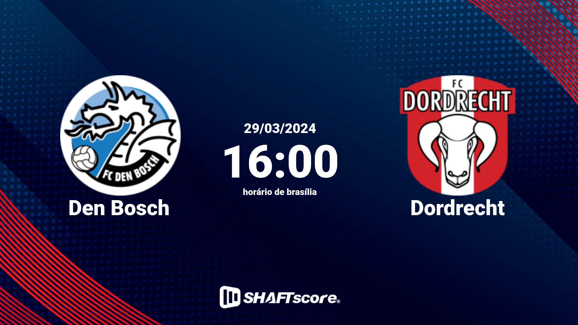 Estatísticas do jogo Den Bosch vs Dordrecht 29.03 16:00