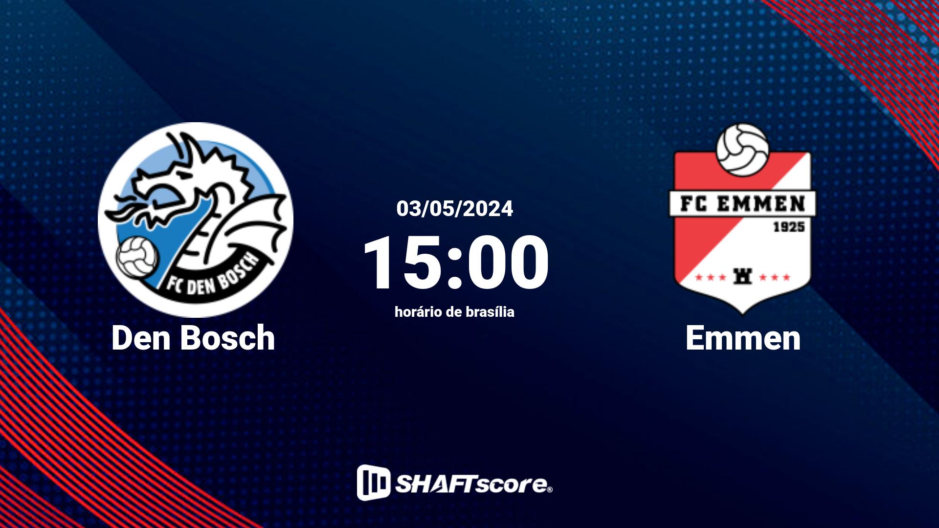 Estatísticas do jogo Den Bosch vs Emmen 03.05 15:00