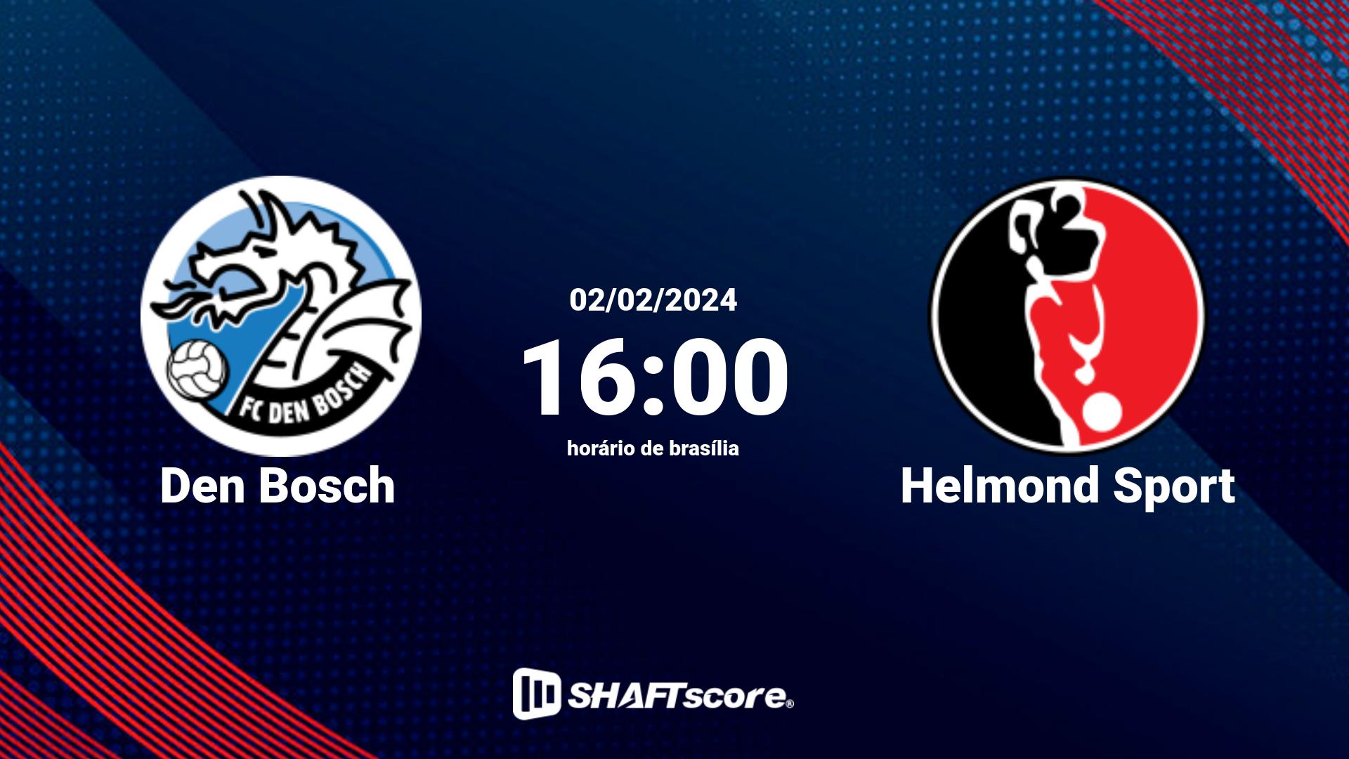 Estatísticas do jogo Den Bosch vs Helmond Sport 02.02 16:00