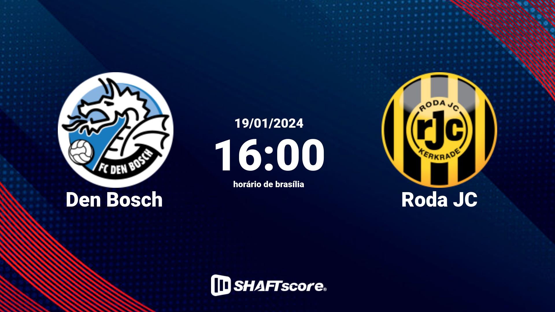 Estatísticas do jogo Den Bosch vs Roda JC 19.01 16:00