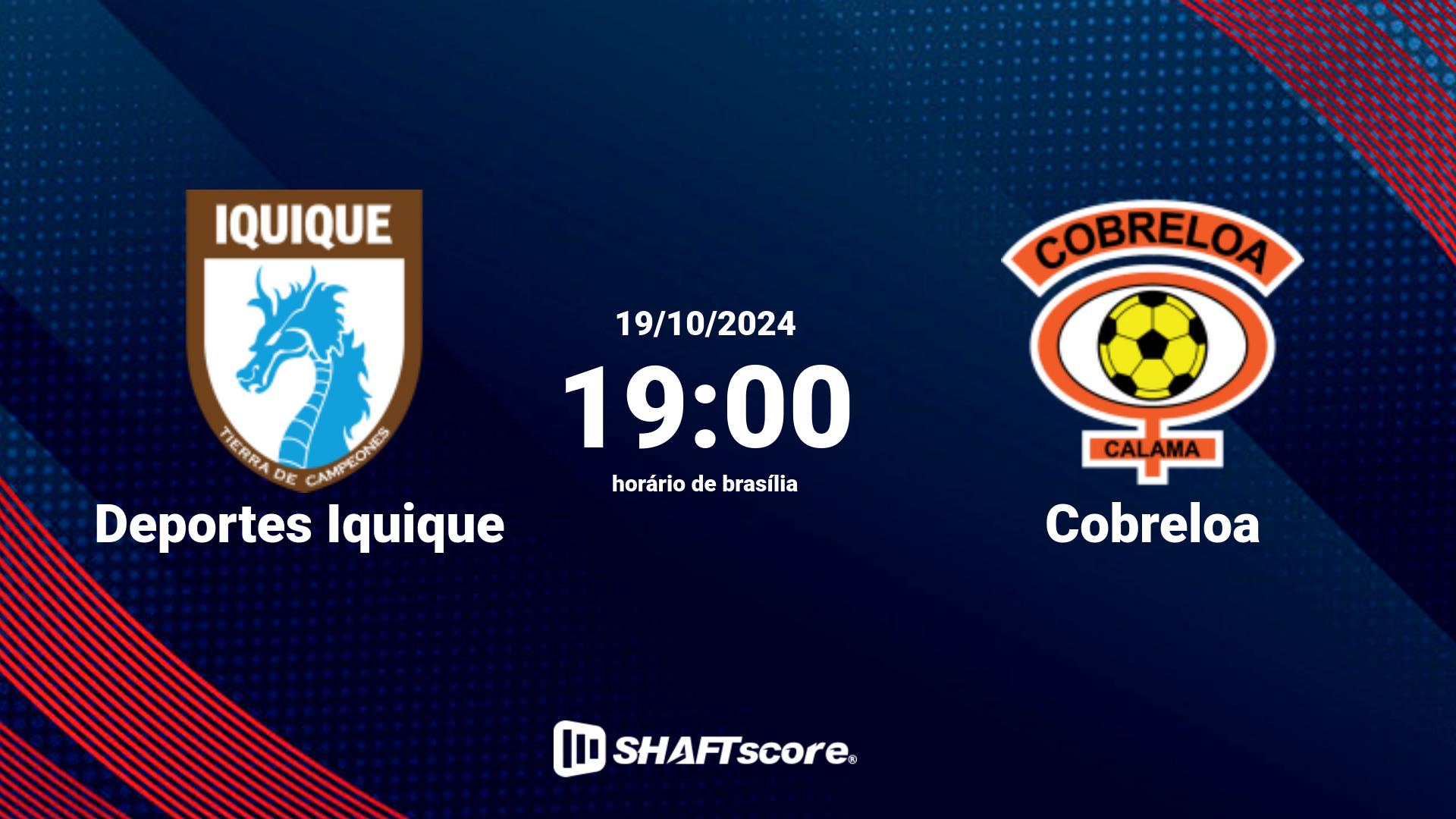 Estatísticas do jogo Deportes Iquique vs Cobreloa 20.10 17:30