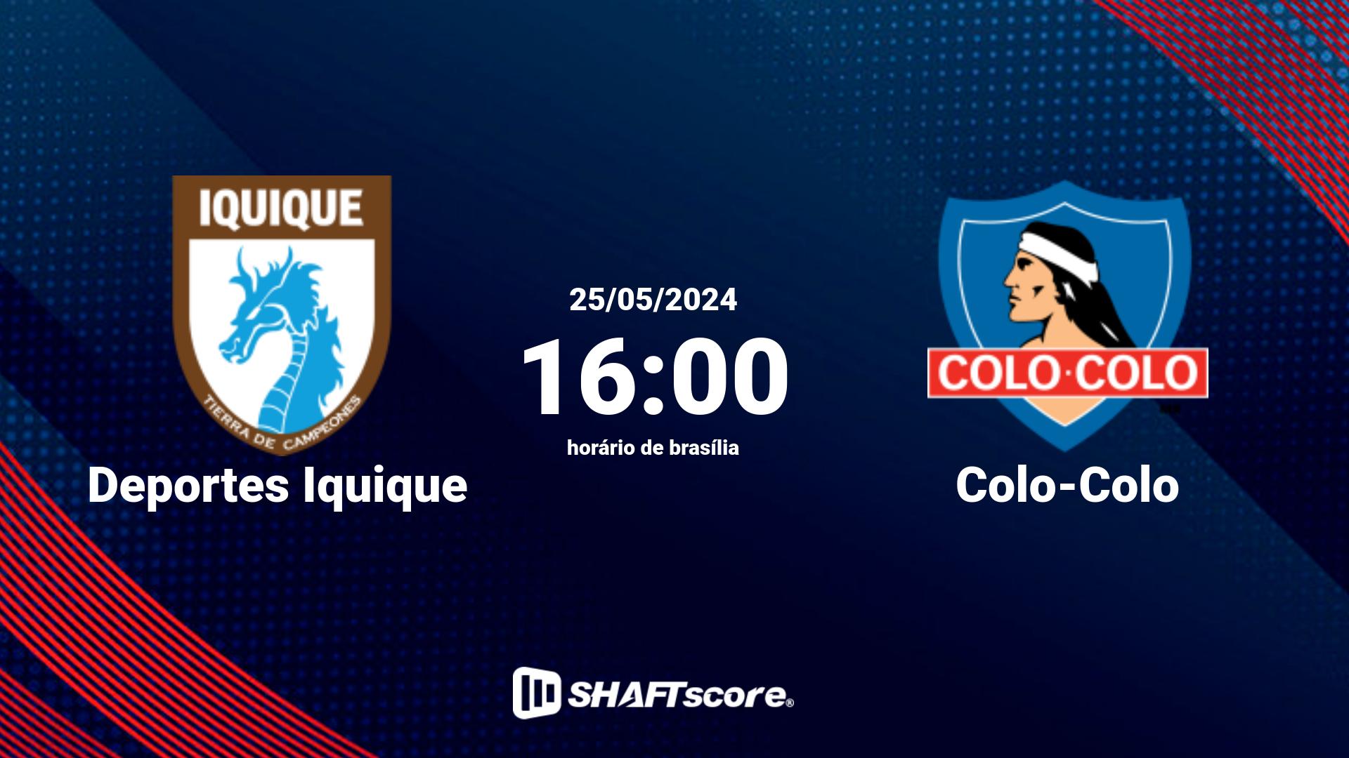 Estatísticas do jogo Deportes Iquique vs Colo-Colo 25.05 16:00