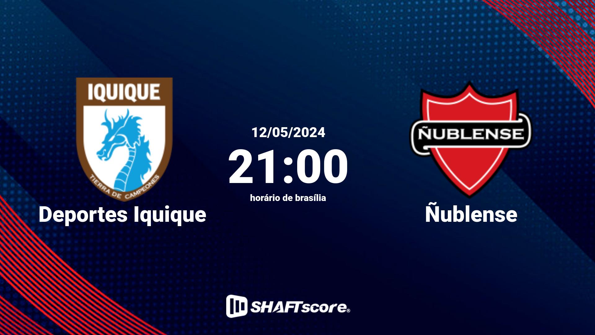 Estatísticas do jogo Deportes Iquique vs Ñublense 12.05 21:00