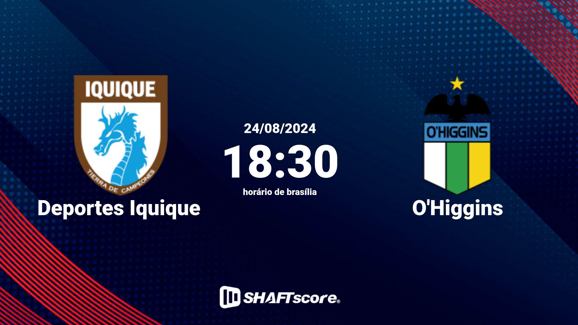 Estatísticas do jogo Deportes Iquique vs O'Higgins 24.08 18:30