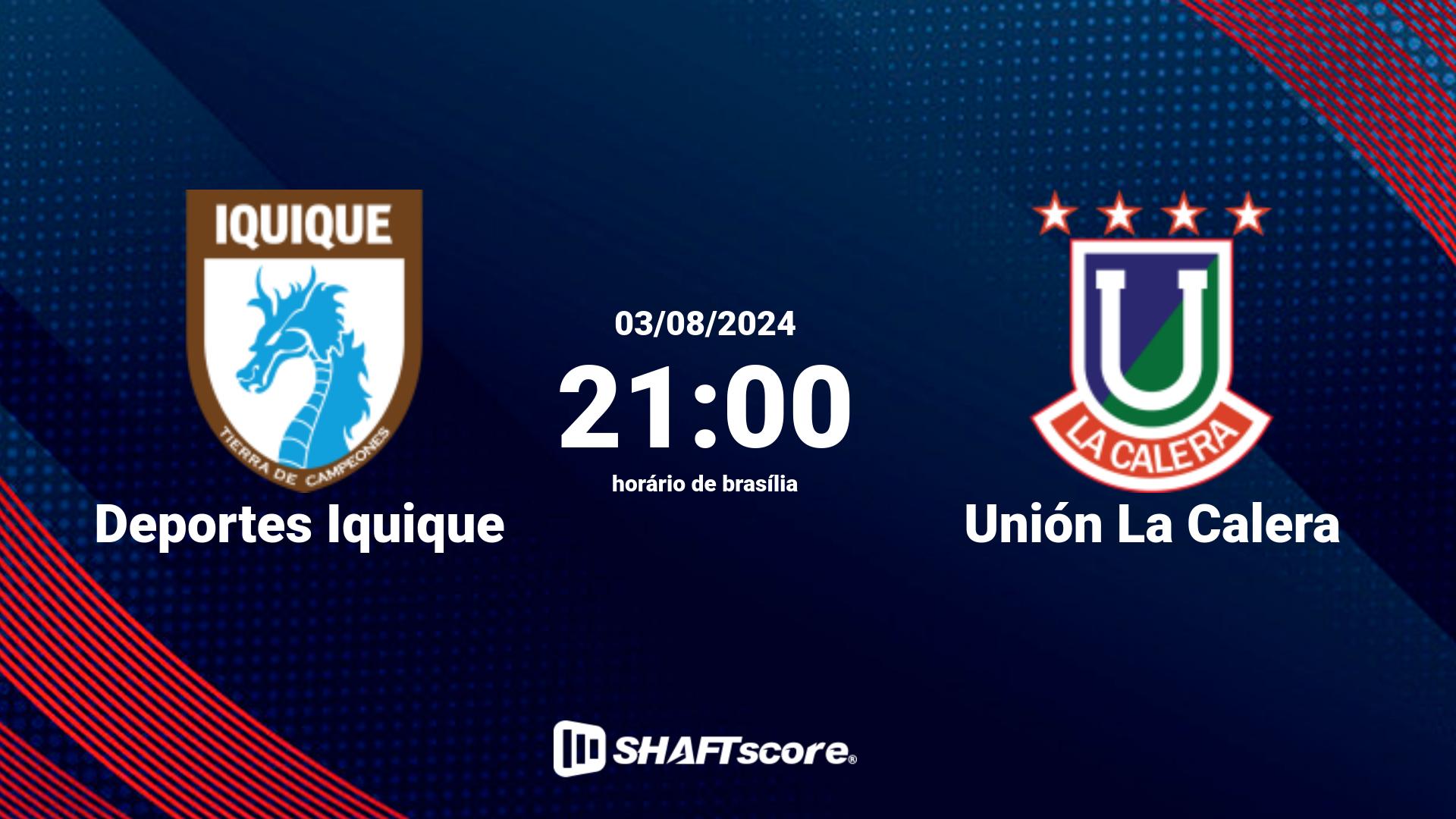 Estatísticas do jogo Deportes Iquique vs Unión La Calera 03.08 21:00