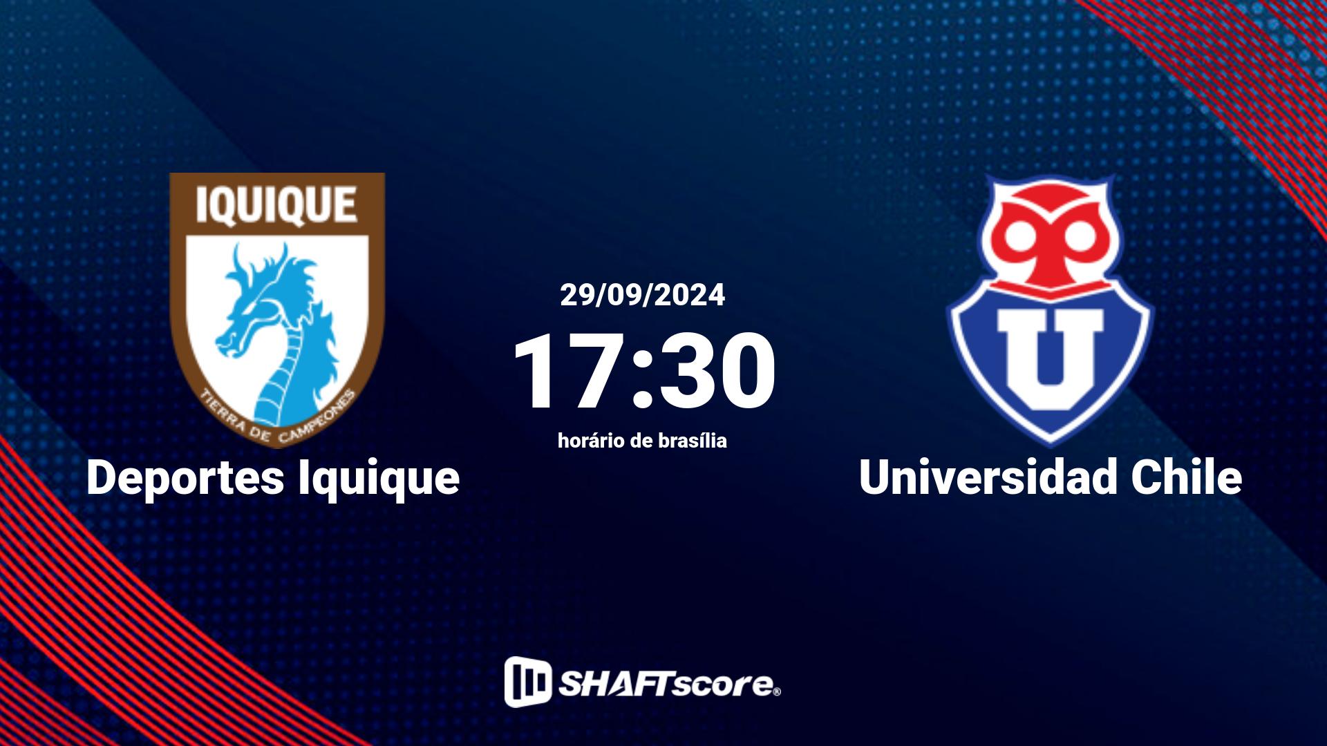 Estatísticas do jogo Deportes Iquique vs Universidad Chile 29.09 17:30