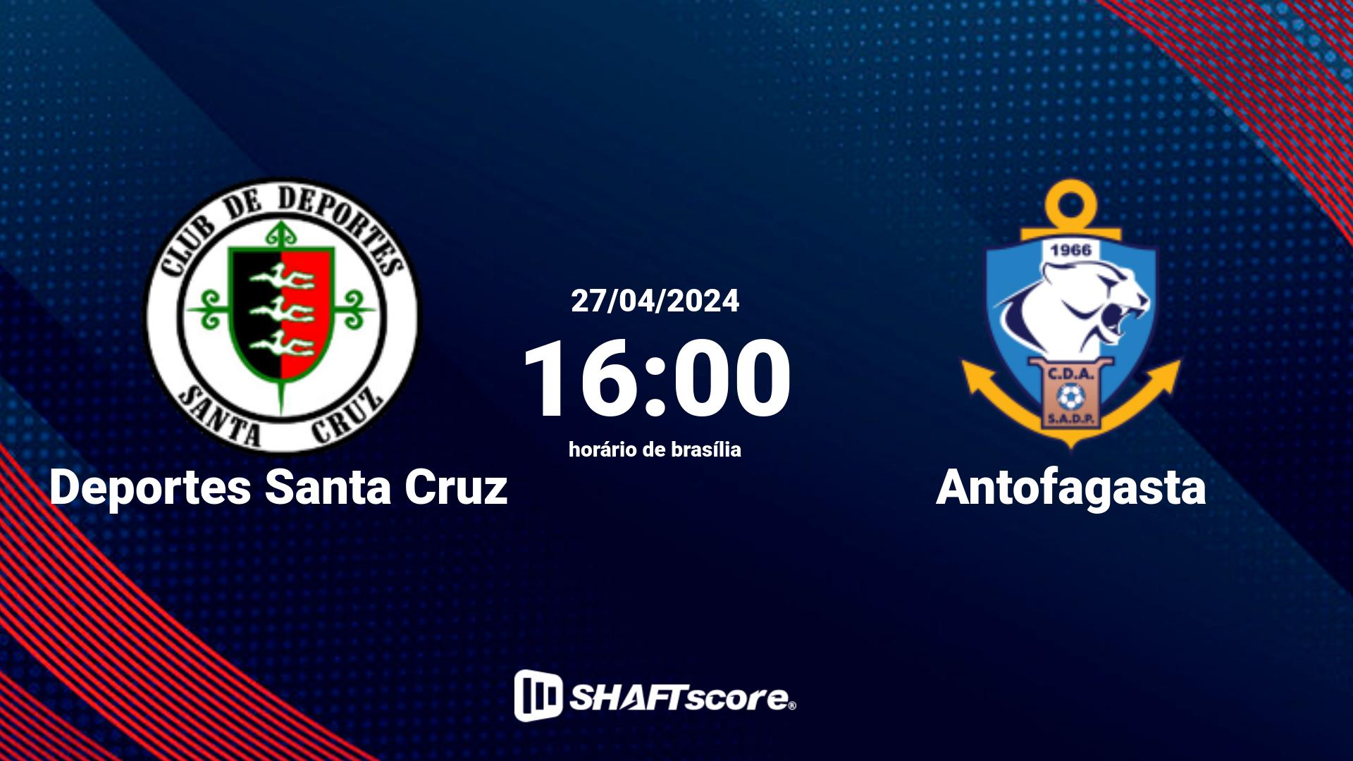 Estatísticas do jogo Deportes Santa Cruz vs Antofagasta 27.04 16:00