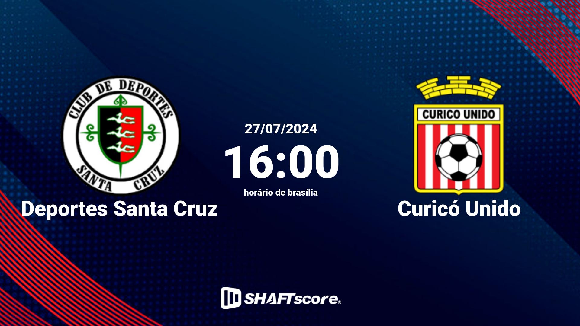 Estatísticas do jogo Deportes Santa Cruz vs Curicó Unido 27.07 16:00