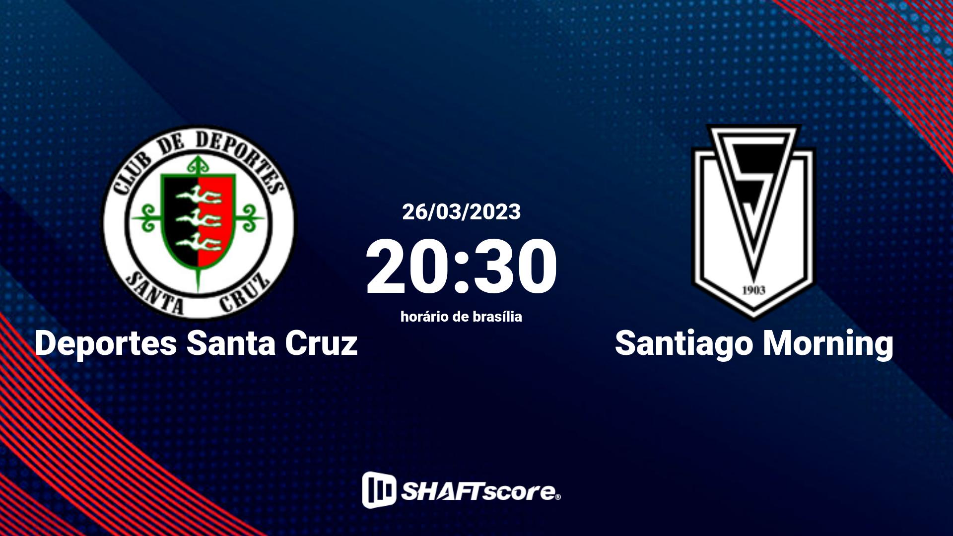 Estatísticas do jogo Deportes Santa Cruz vs Santiago Morning 26.03 20:30