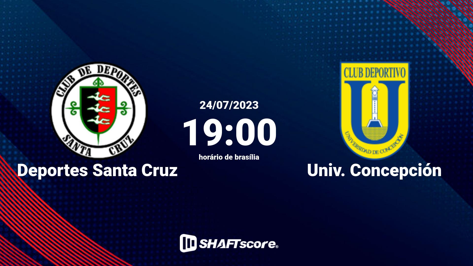 Estatísticas do jogo Deportes Santa Cruz vs Univ. Concepción 24.07 19:00