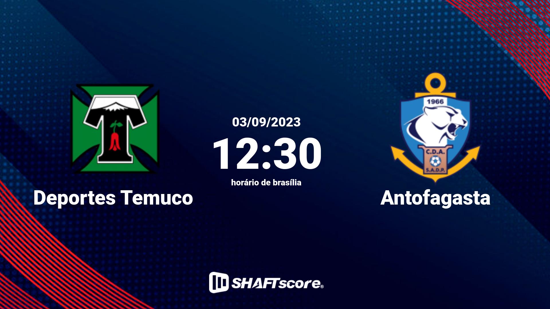 Estatísticas do jogo Deportes Temuco vs Antofagasta 03.09 12:30