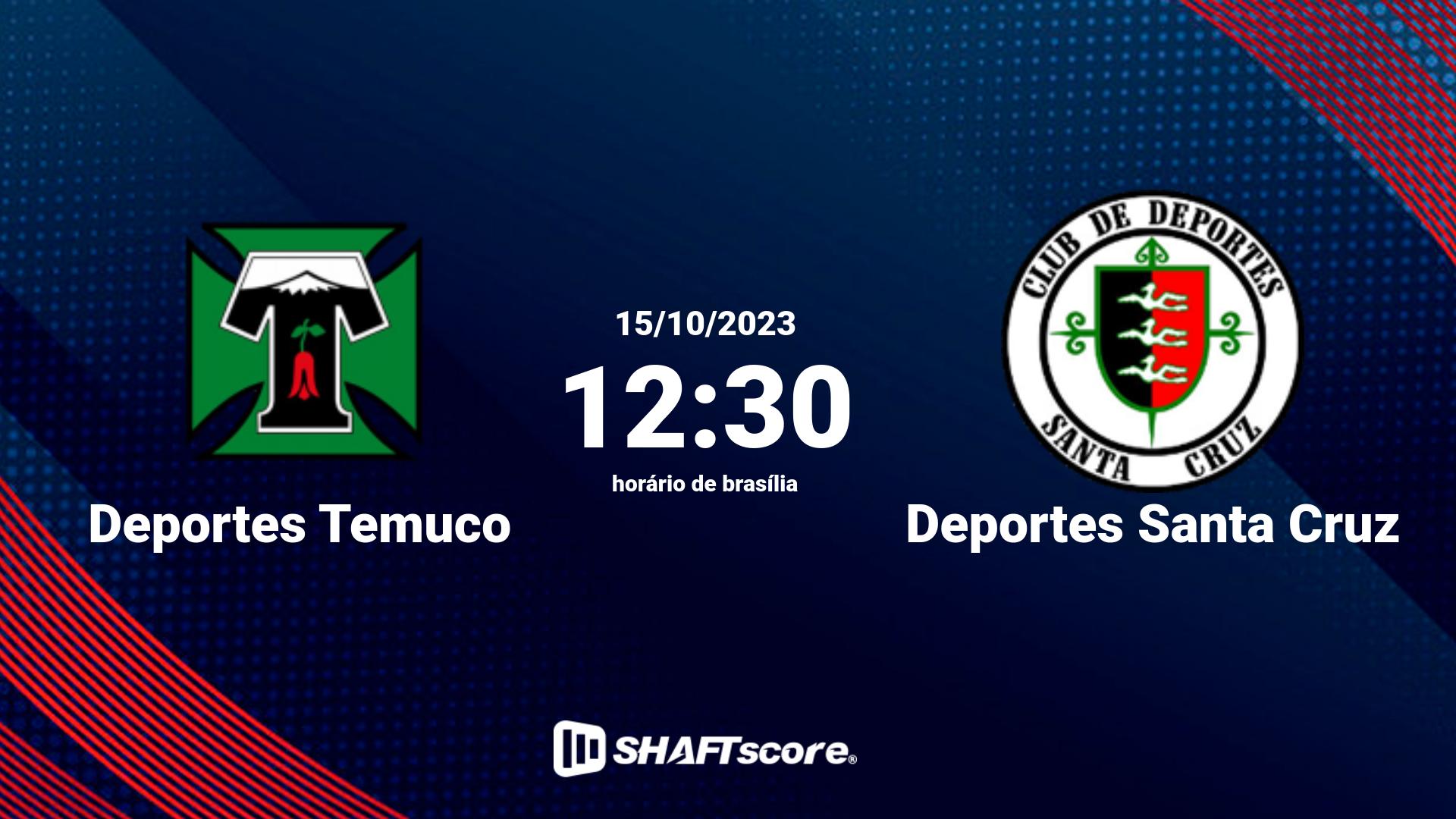 Estatísticas do jogo Deportes Temuco vs Deportes Santa Cruz 15.10 12:30