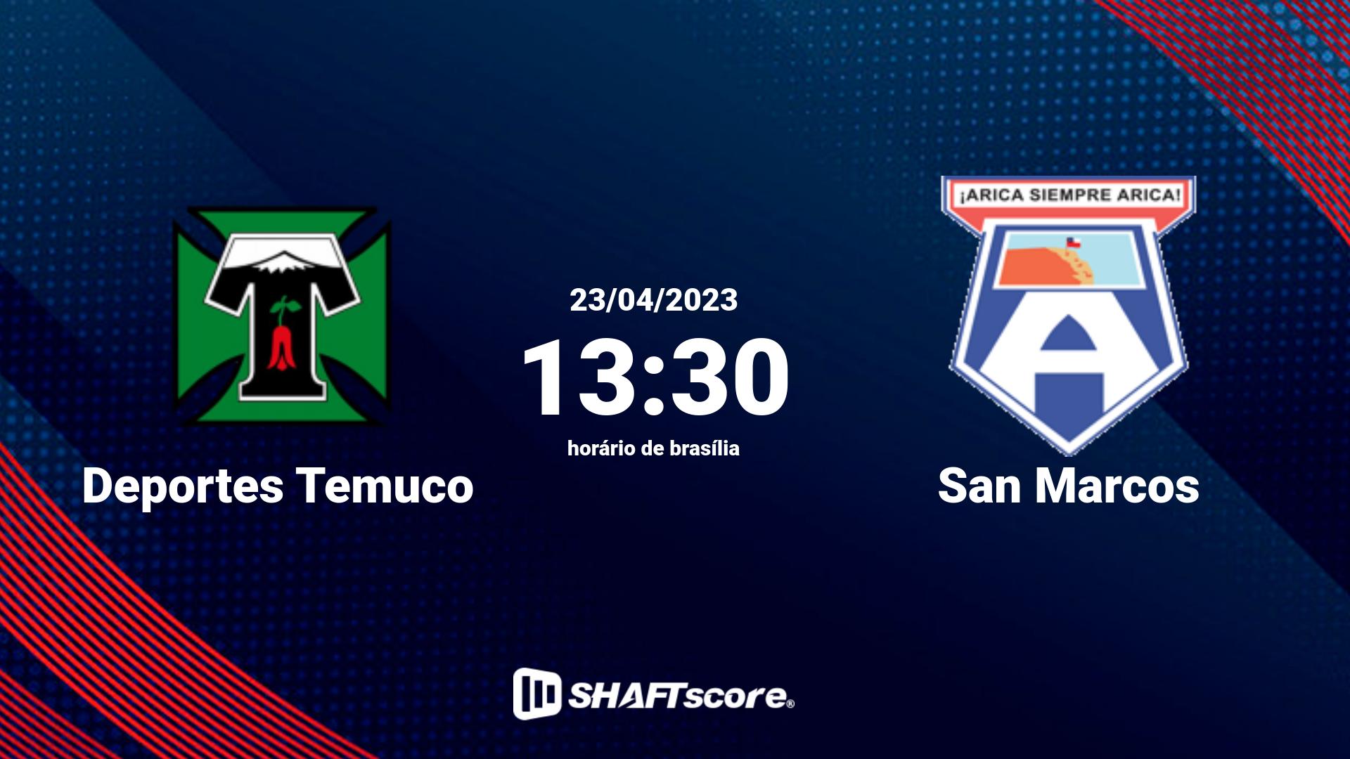 Estatísticas do jogo Deportes Temuco vs San Marcos 23.04 13:30