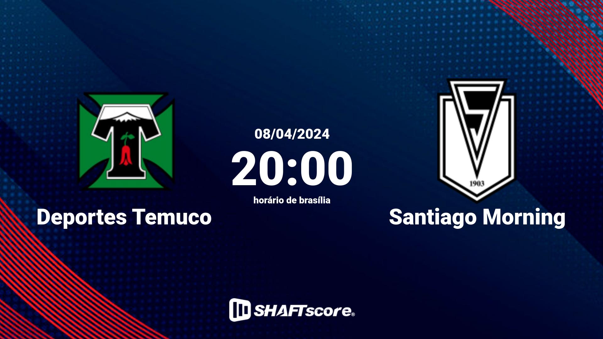 Estatísticas do jogo Deportes Temuco vs Santiago Morning 08.04 20:00