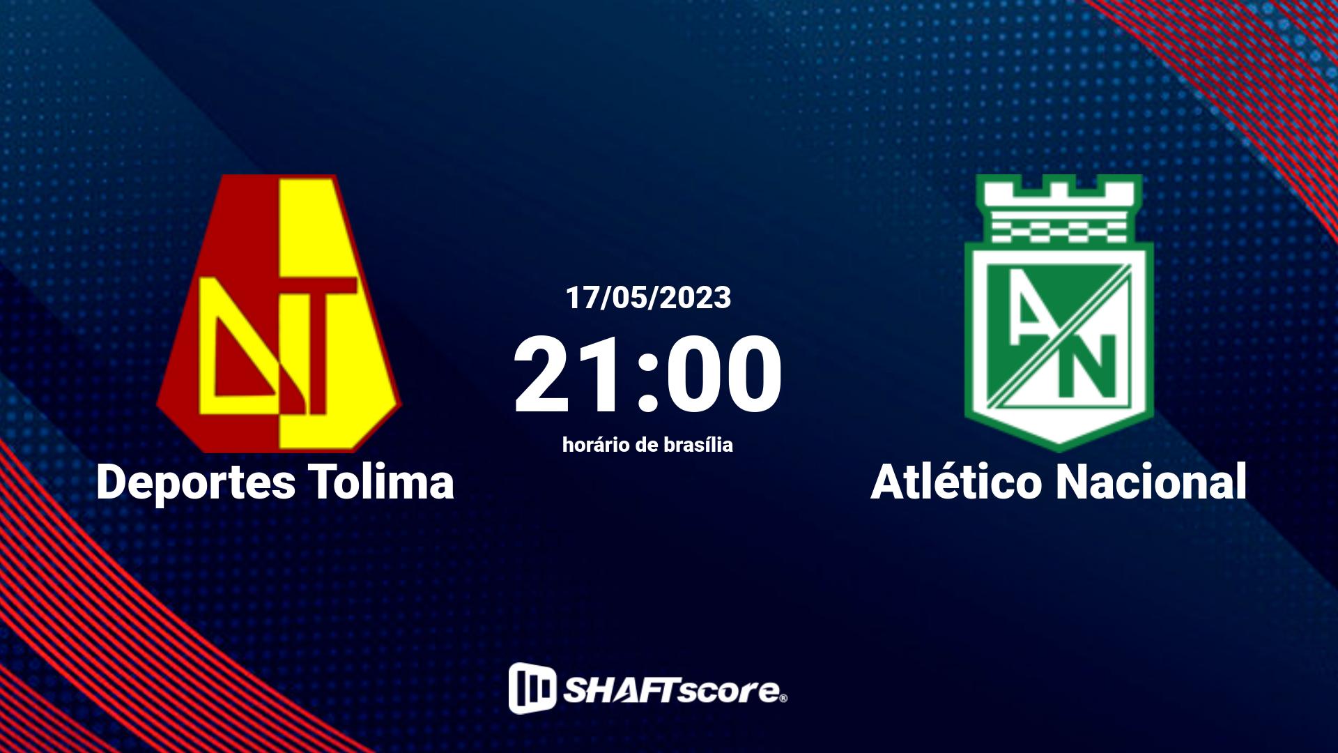 Estatísticas do jogo Deportes Tolima vs Atlético Nacional 17.05 21:00