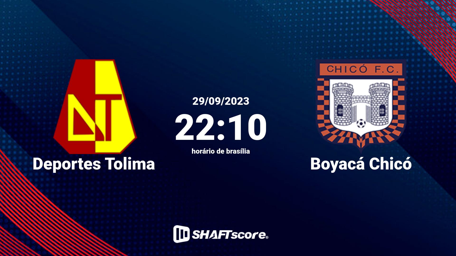 Estatísticas do jogo Deportes Tolima vs Boyacá Chicó 29.09 22:10