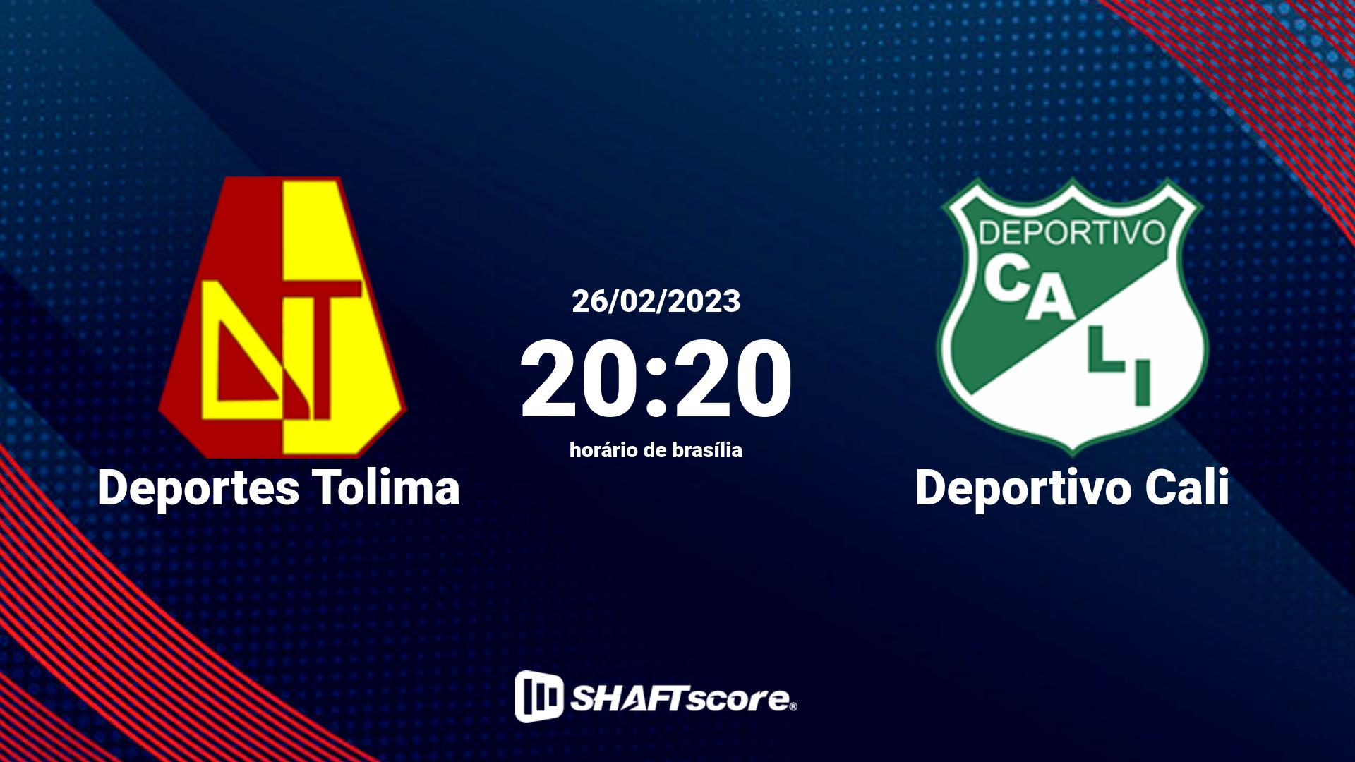 Estatísticas do jogo Deportes Tolima vs Deportivo Cali 26.02 20:20