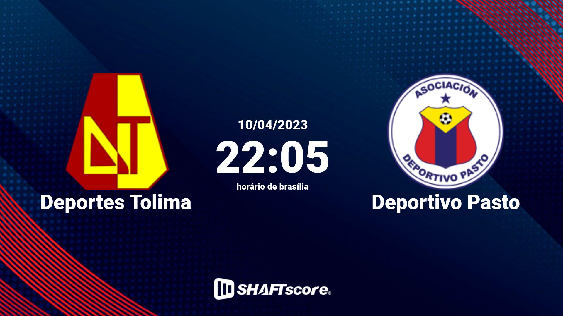 Estatísticas do jogo Deportes Tolima vs Deportivo Pasto 10.04 22:05