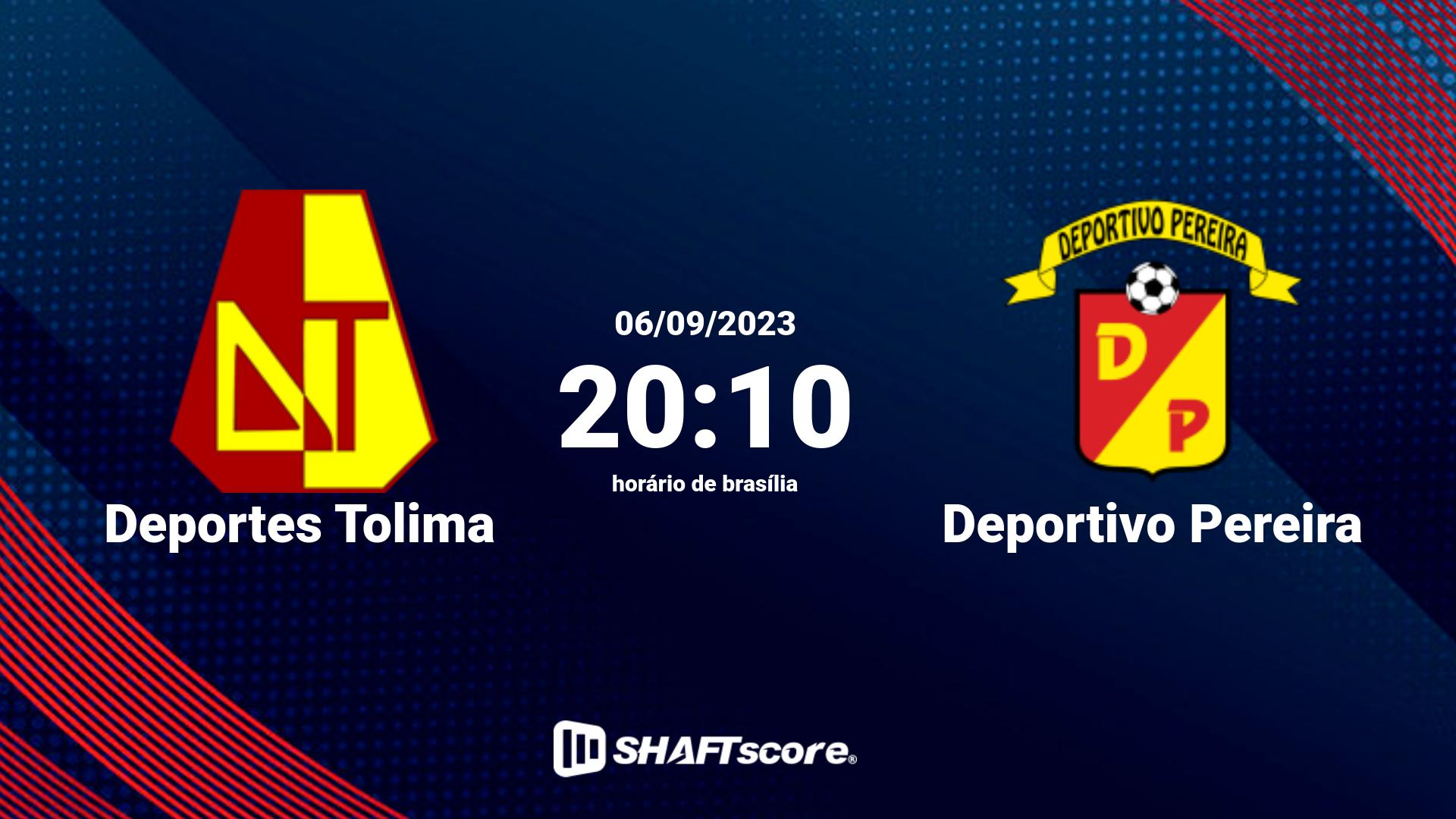 Estatísticas do jogo Deportes Tolima vs Deportivo Pereira 06.09 20:10