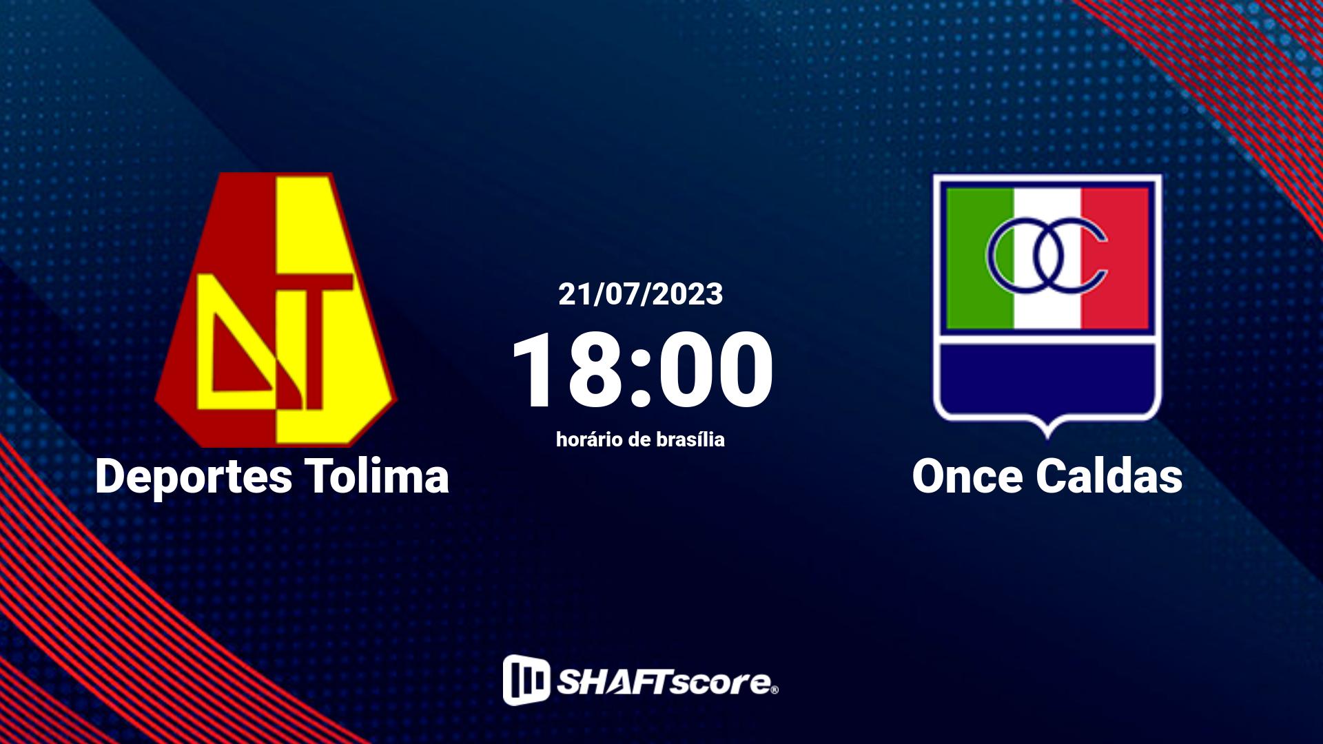 Estatísticas do jogo Deportes Tolima vs Once Caldas 21.07 18:00