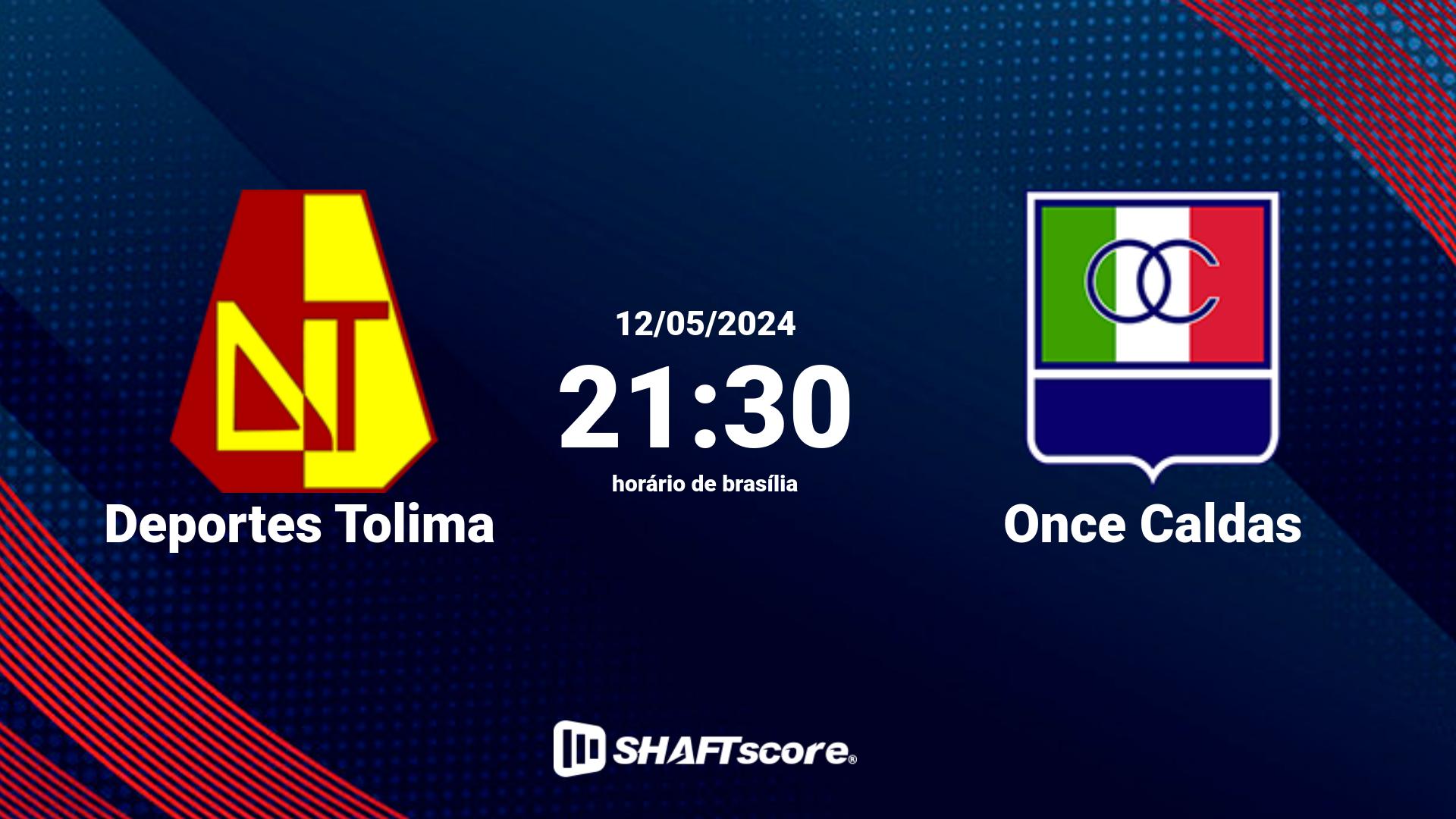 Estatísticas do jogo Deportes Tolima vs Once Caldas 12.05 21:30