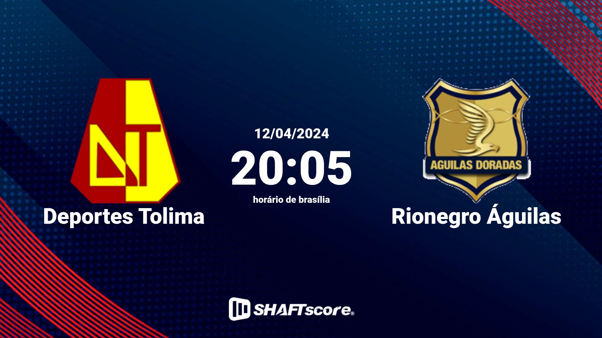 Estatísticas do jogo Deportes Tolima vs Rionegro Águilas 12.04 20:05