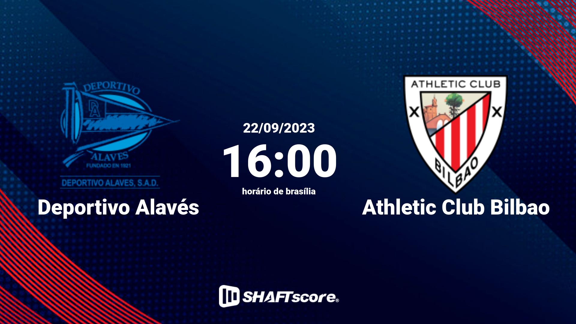 Estatísticas do jogo Deportivo Alavés vs Athletic Club Bilbao 22.09 16:00