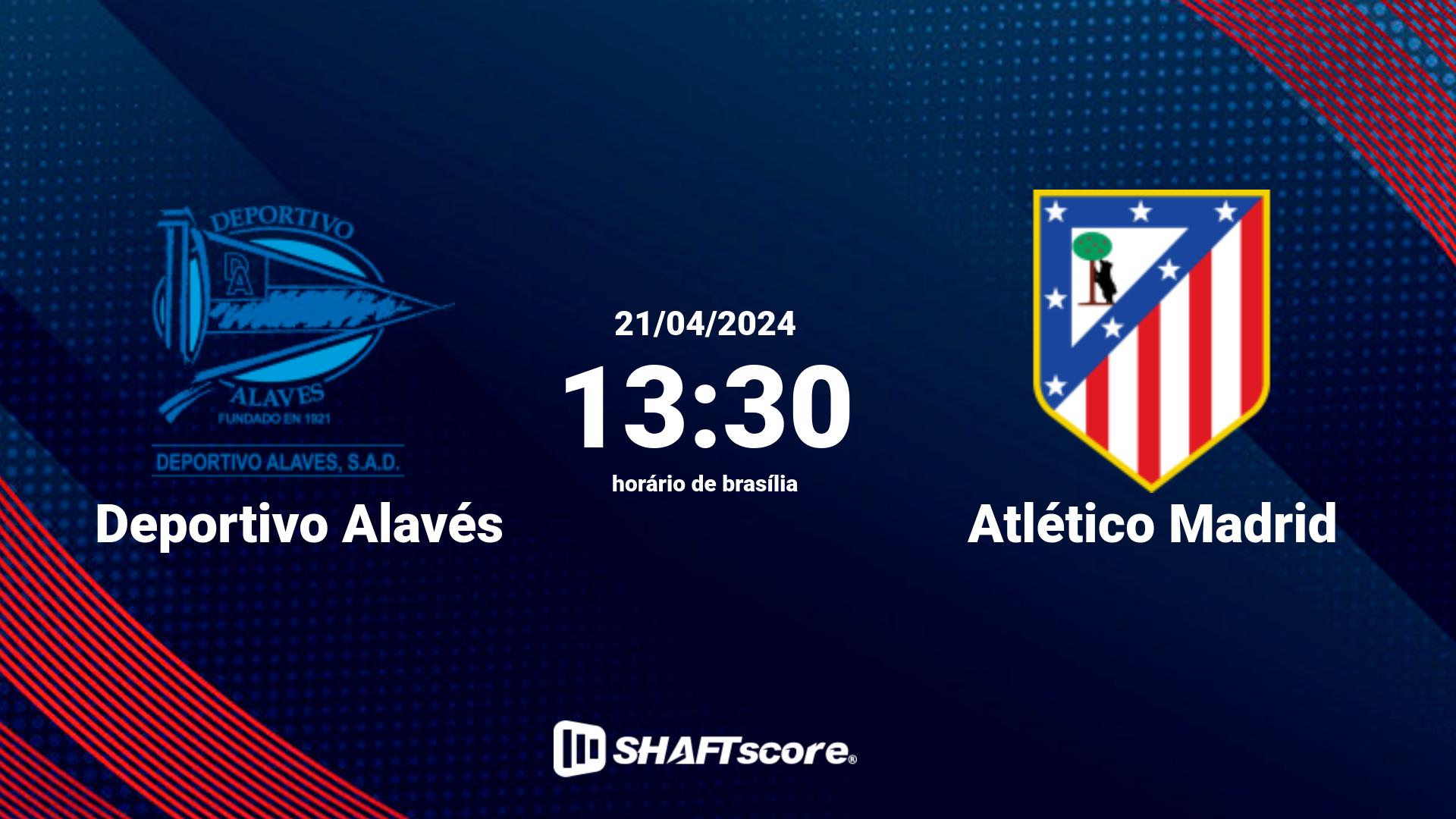 Estatísticas do jogo Deportivo Alavés vs Atlético Madrid 21.04 13:30