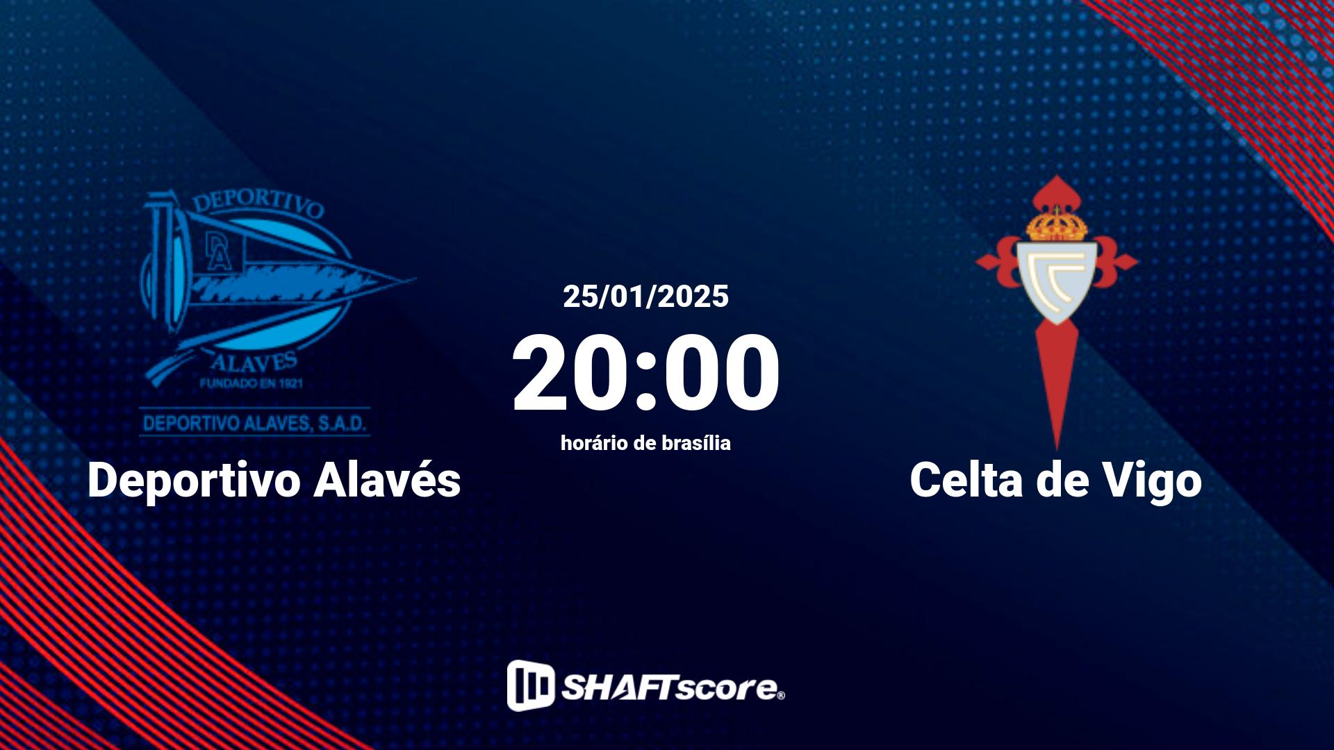 Estatísticas do jogo Deportivo Alavés vs Celta de Vigo 25.01 20:00