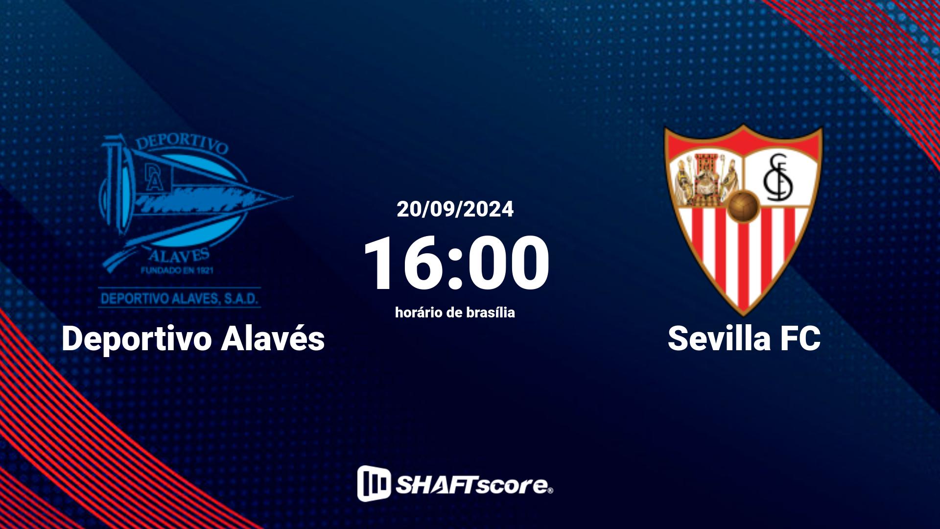 Estatísticas do jogo Deportivo Alavés vs Sevilla FC 20.09 16:00