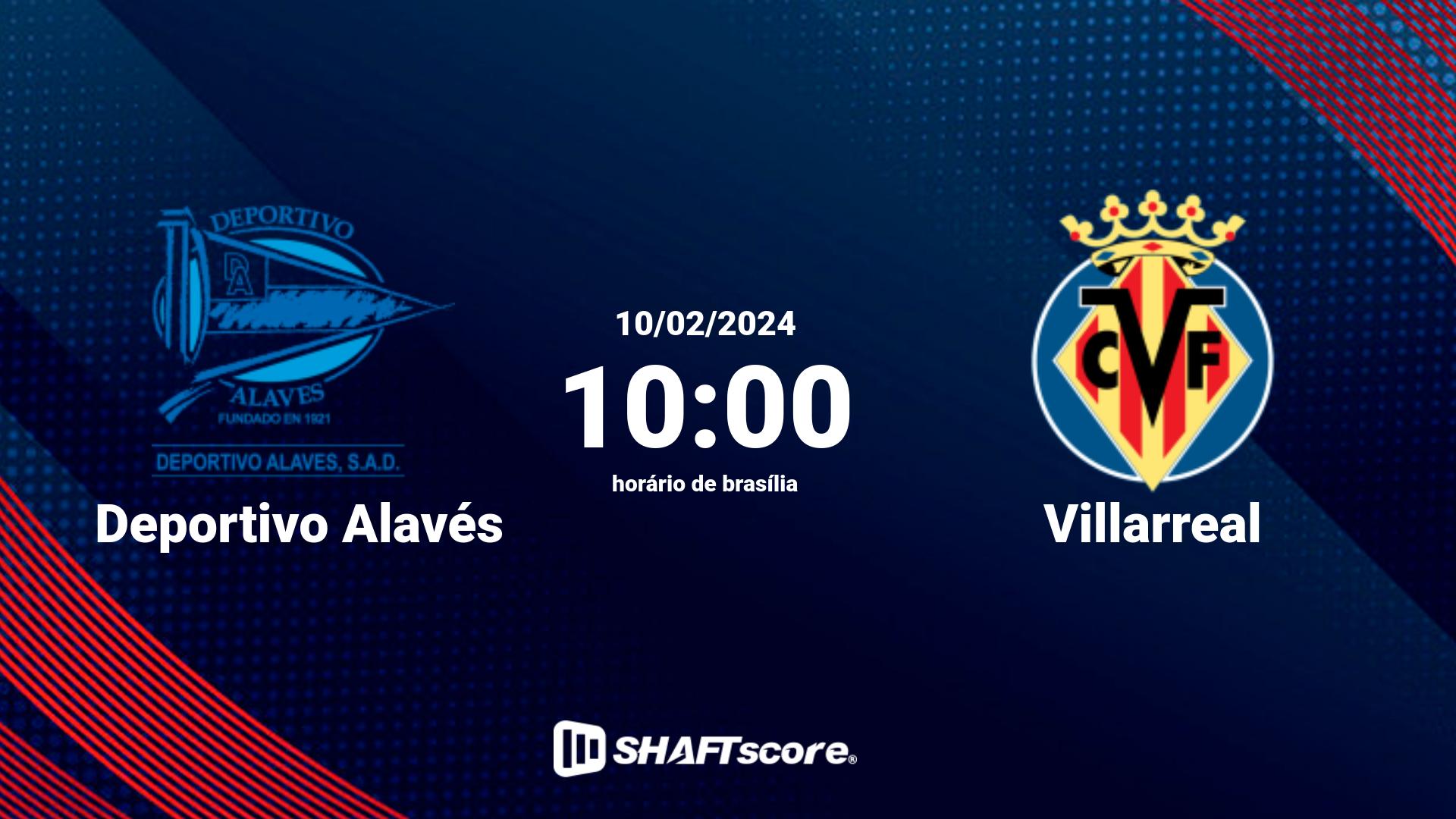 Estatísticas do jogo Deportivo Alavés vs Villarreal 10.02 10:00