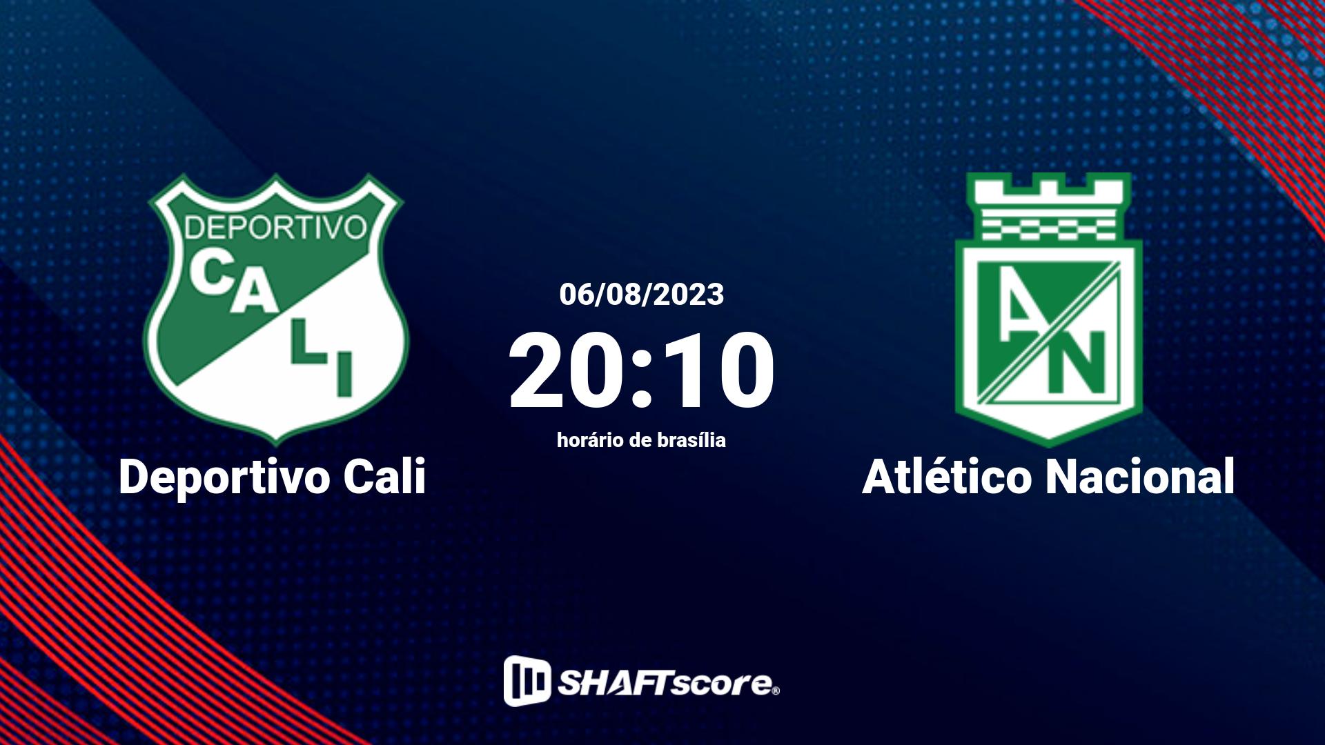 Estatísticas do jogo Deportivo Cali vs Atlético Nacional 06.08 20:10