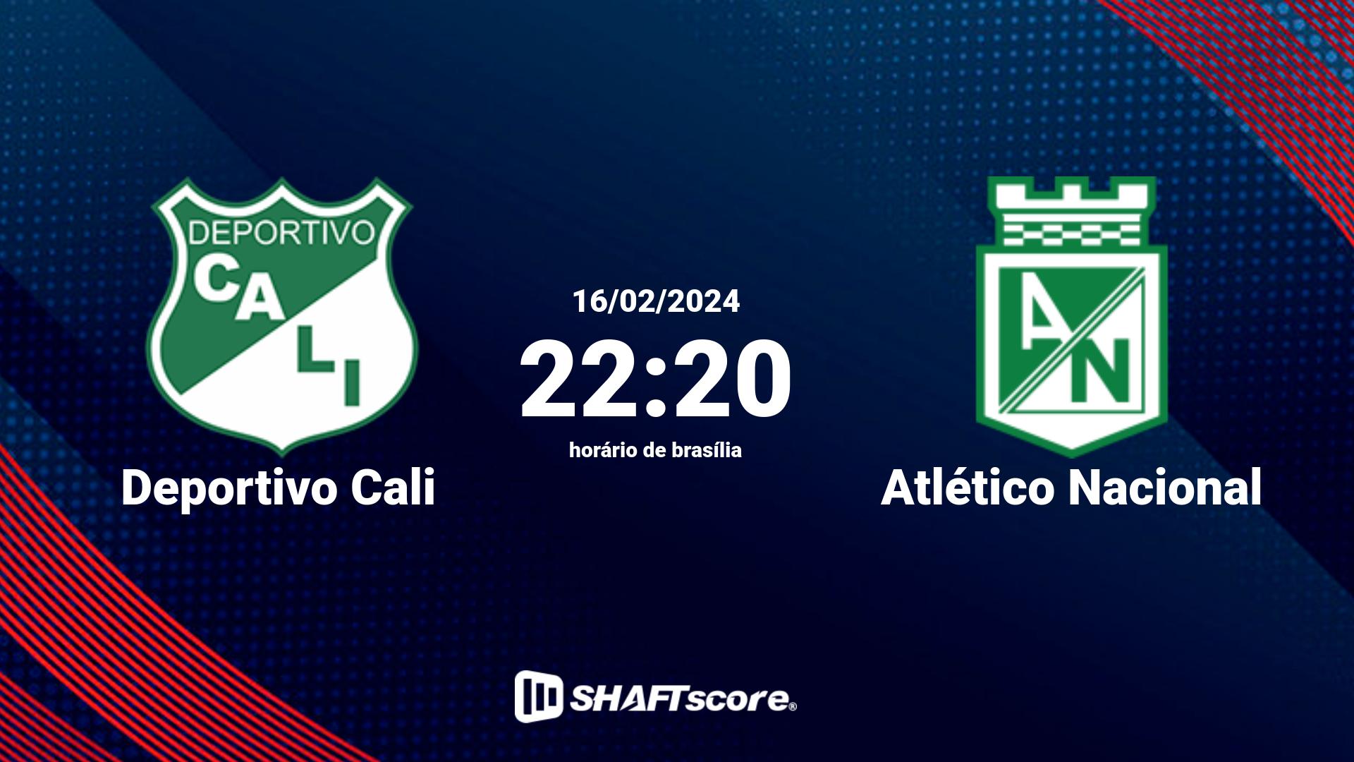 Estatísticas do jogo Deportivo Cali vs Atlético Nacional 16.02 22:20