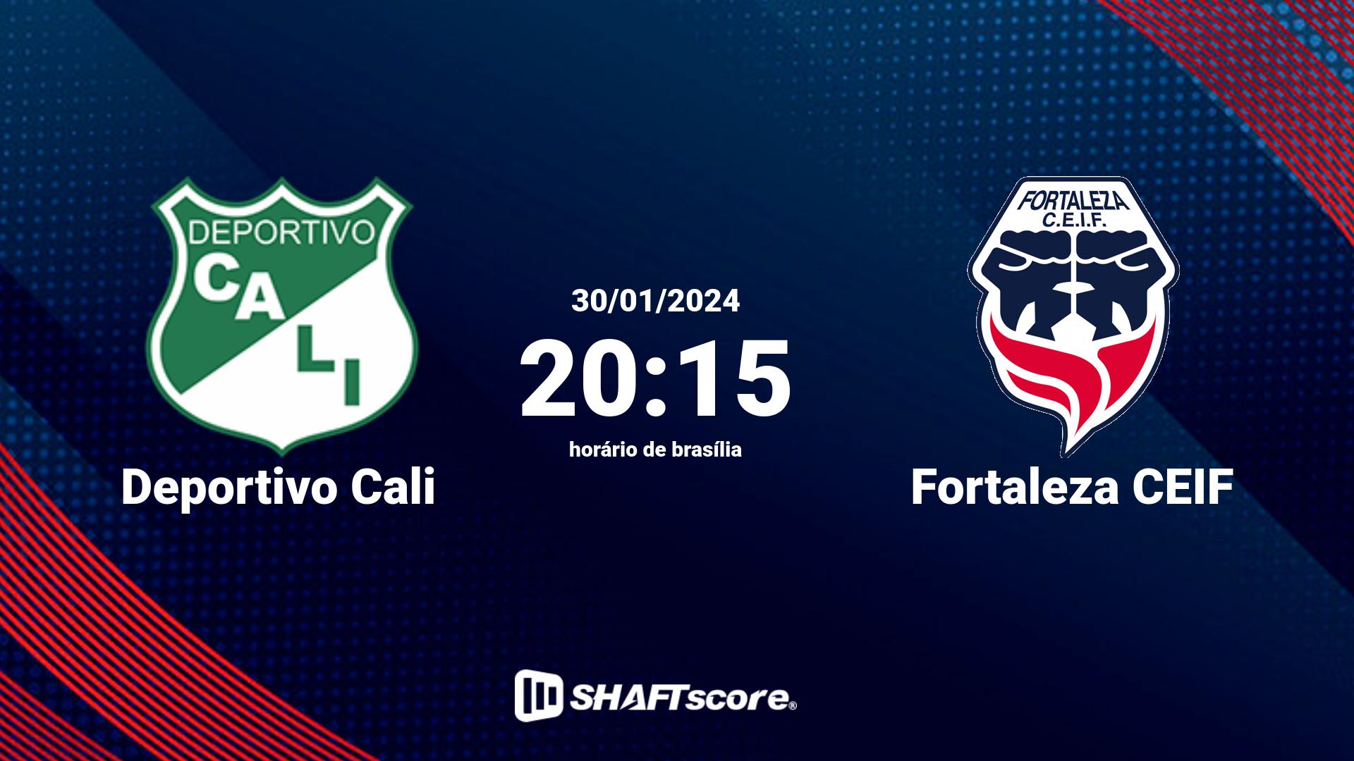 Estatísticas do jogo Deportivo Cali vs Fortaleza CEIF 30.01 20:15