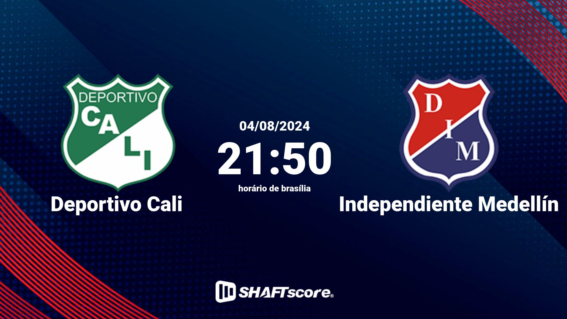 Estatísticas do jogo Deportivo Cali vs Independiente Medellín 04.08 21:50