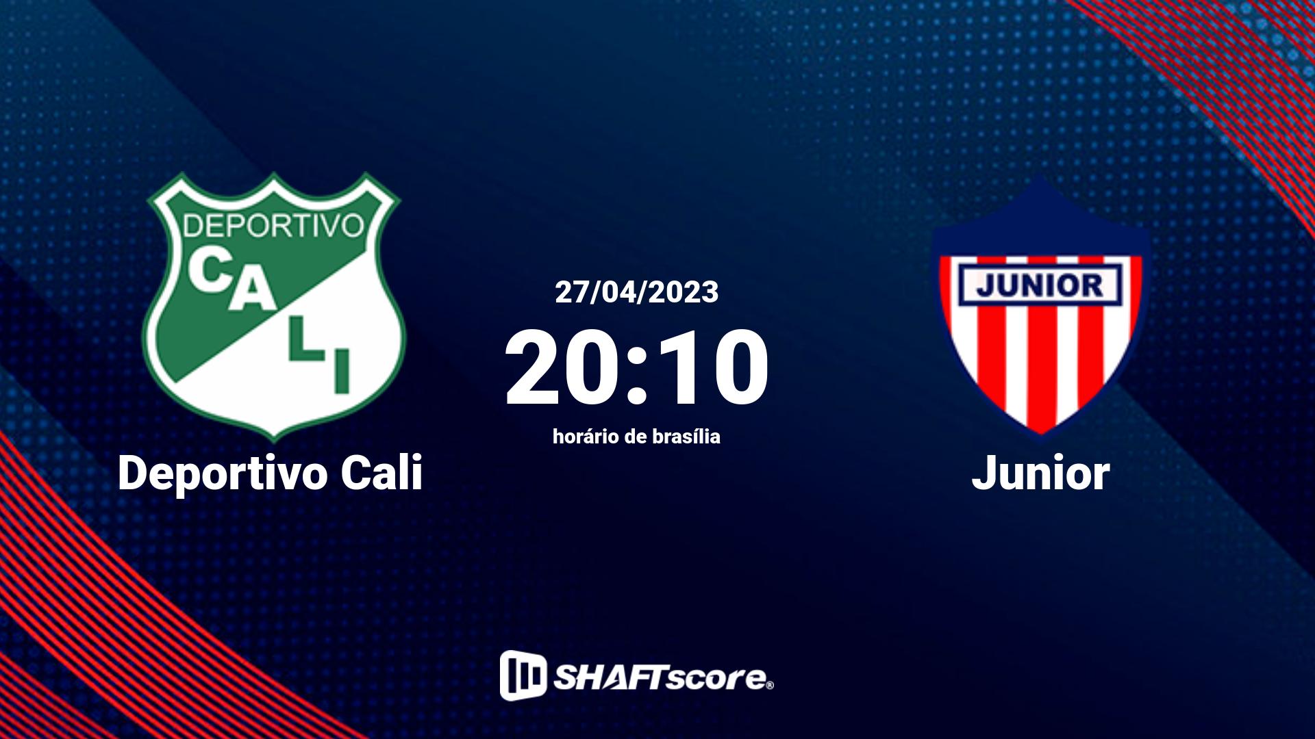 Estatísticas do jogo Deportivo Cali vs Junior 27.04 20:10