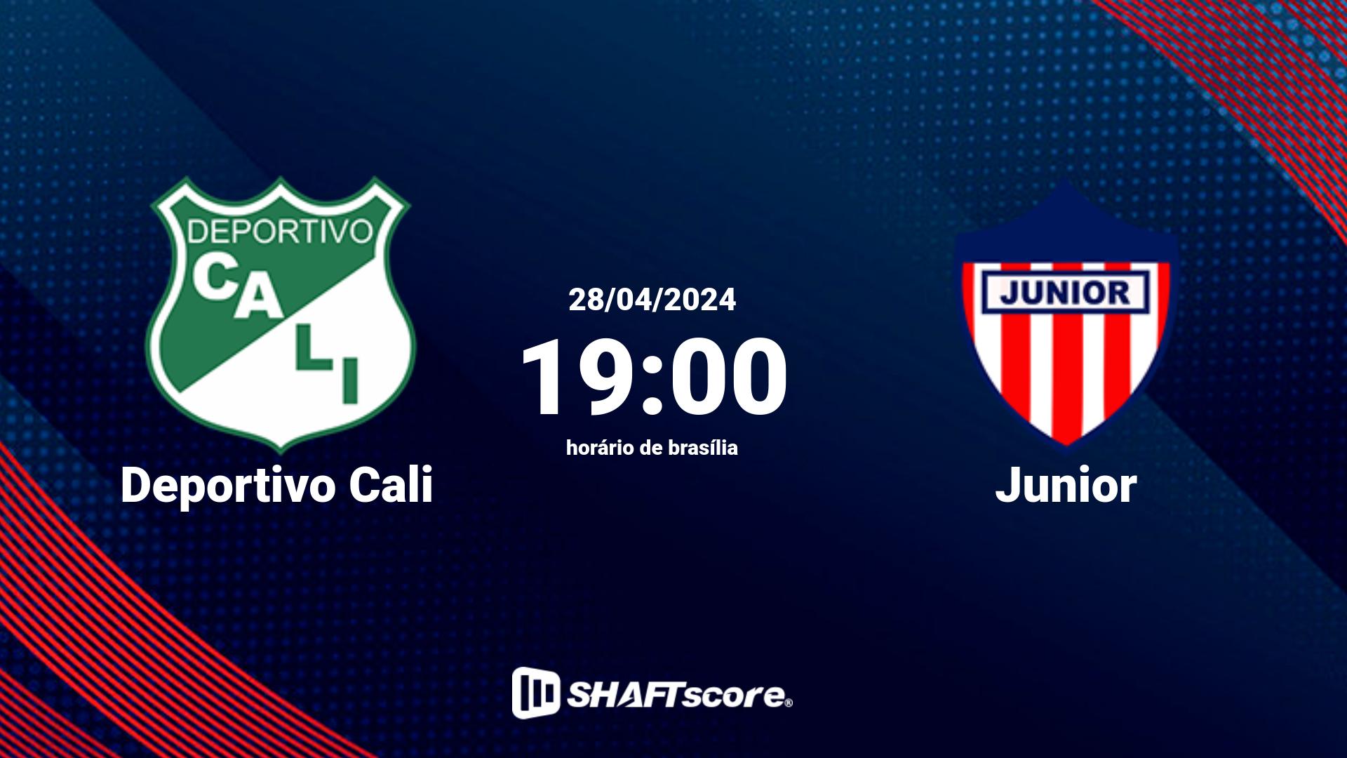 Estatísticas do jogo Deportivo Cali vs Junior 28.04 19:00