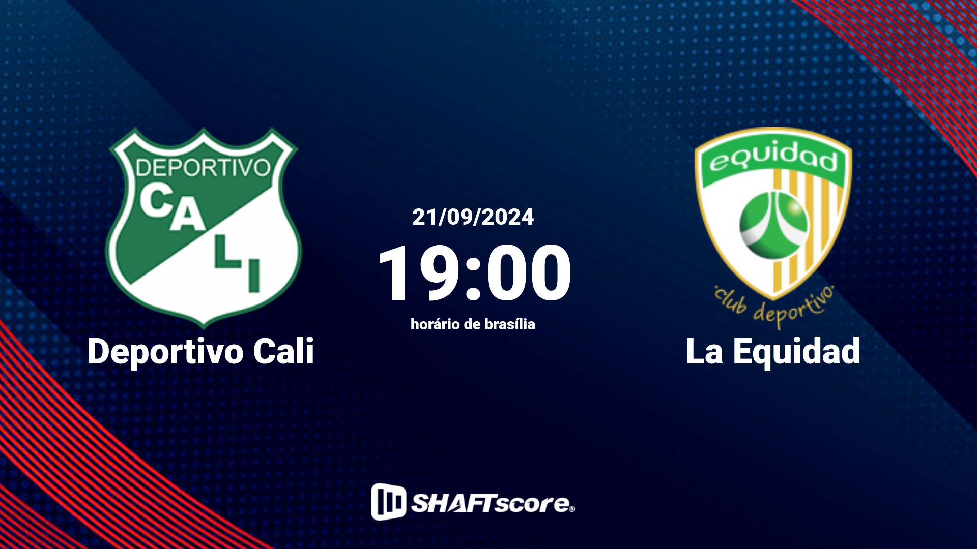 Estatísticas do jogo Deportivo Cali vs La Equidad 21.09 19:00