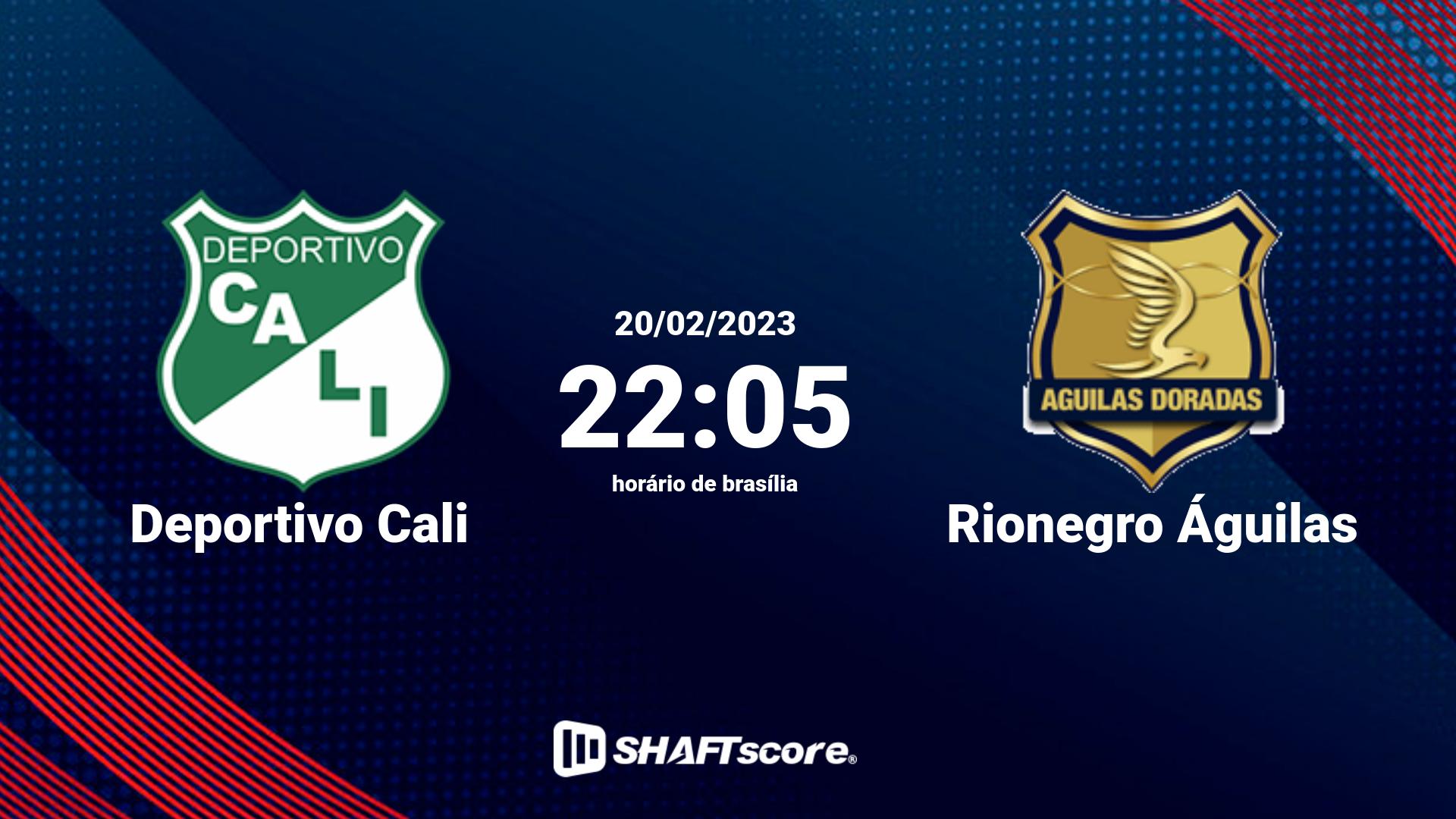 Estatísticas do jogo Deportivo Cali vs Rionegro Águilas 20.02 22:05