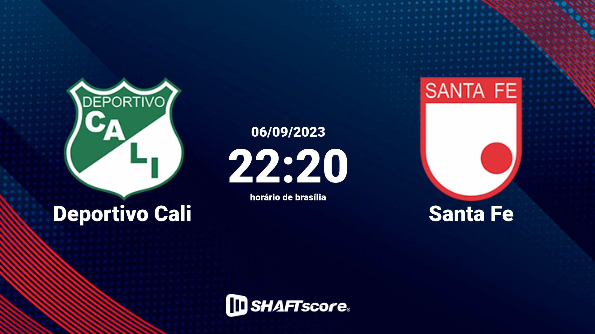 Estatísticas do jogo Deportivo Cali vs Santa Fe 06.09 22:20