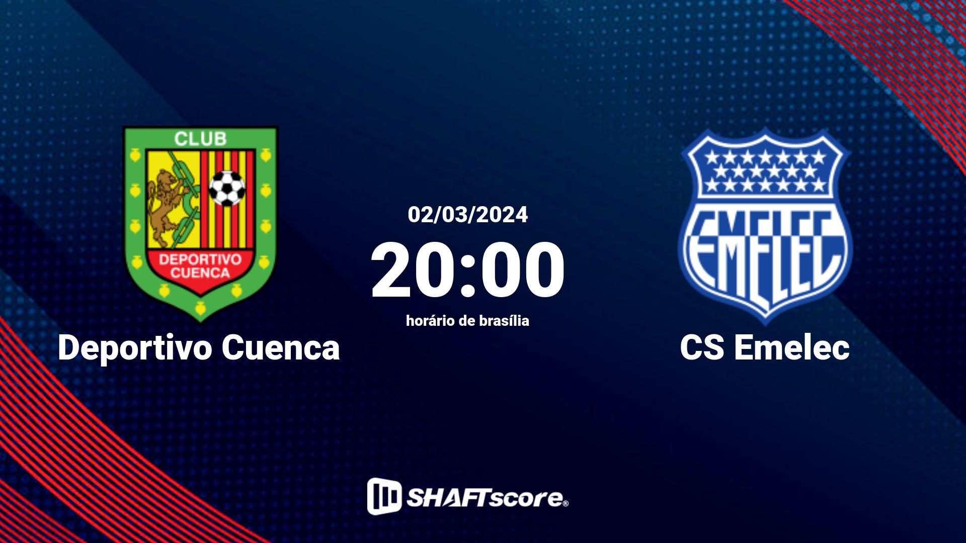 Estatísticas do jogo Deportivo Cuenca vs CS Emelec 02.03 20:00