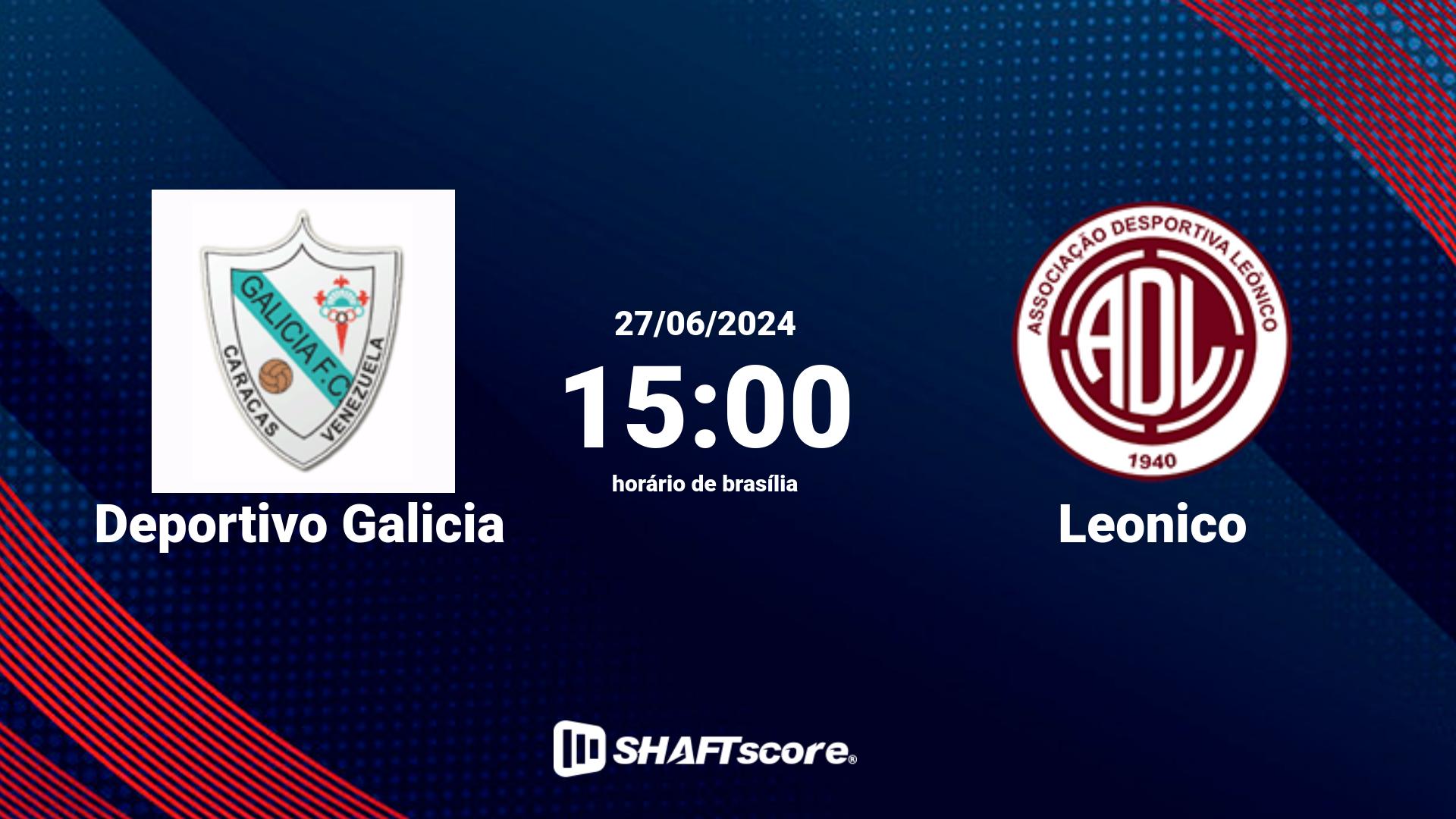 Estatísticas do jogo Deportivo Galicia vs Leonico 27.06 15:00