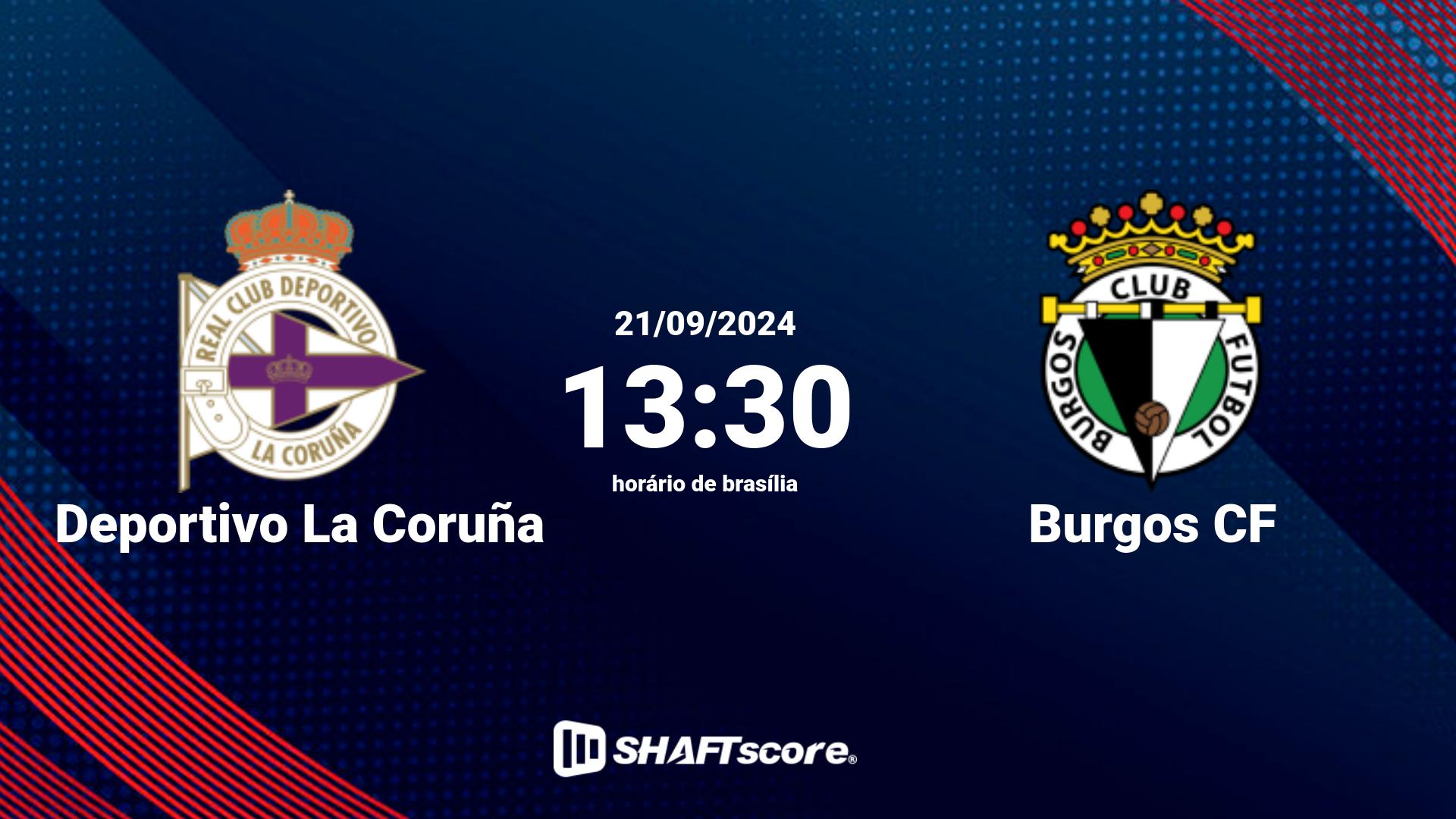 Estatísticas do jogo Deportivo La Coruña vs Burgos CF 21.09 13:30